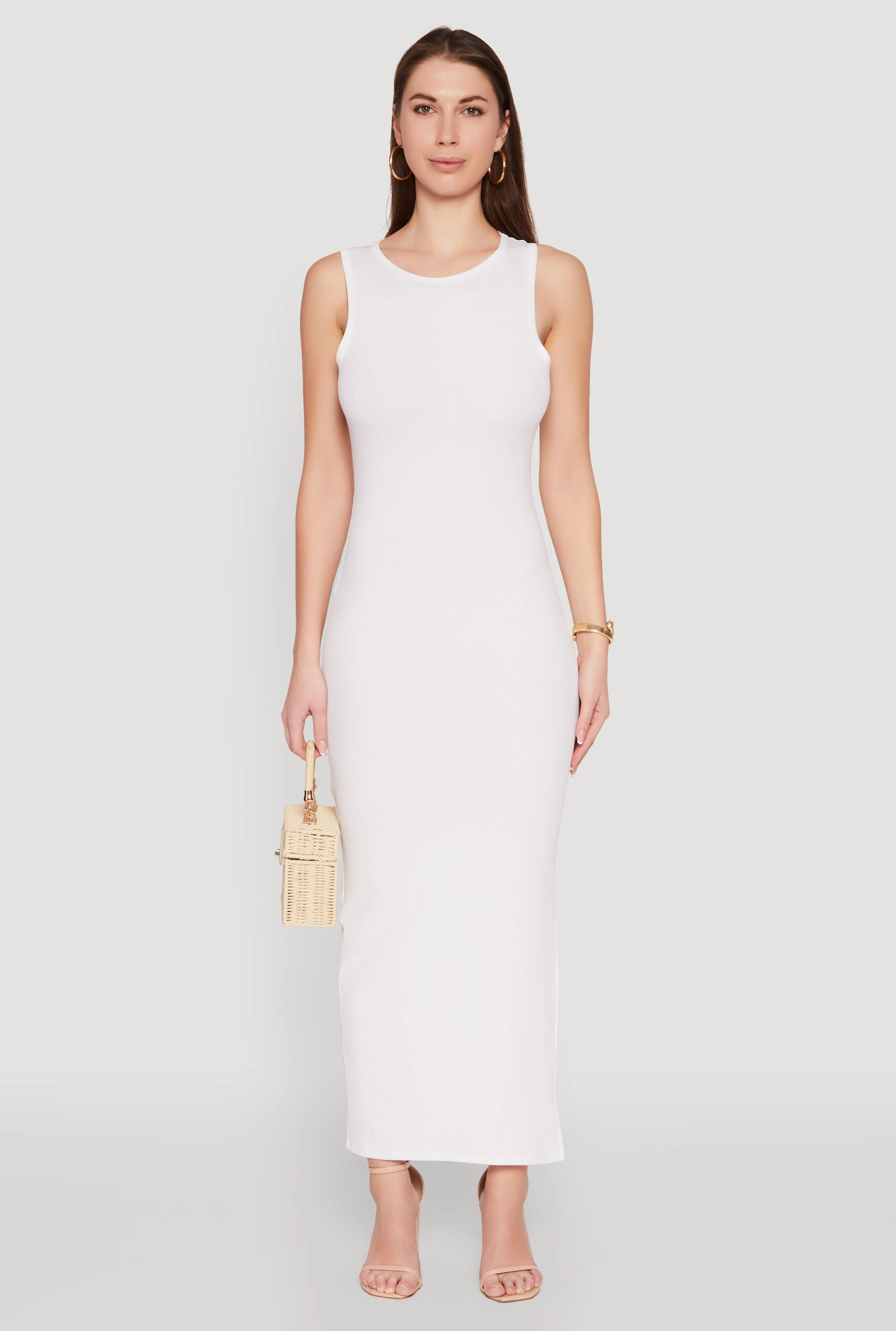 Rib Knit Side Slit Maxi Dress Dreamy Presence
