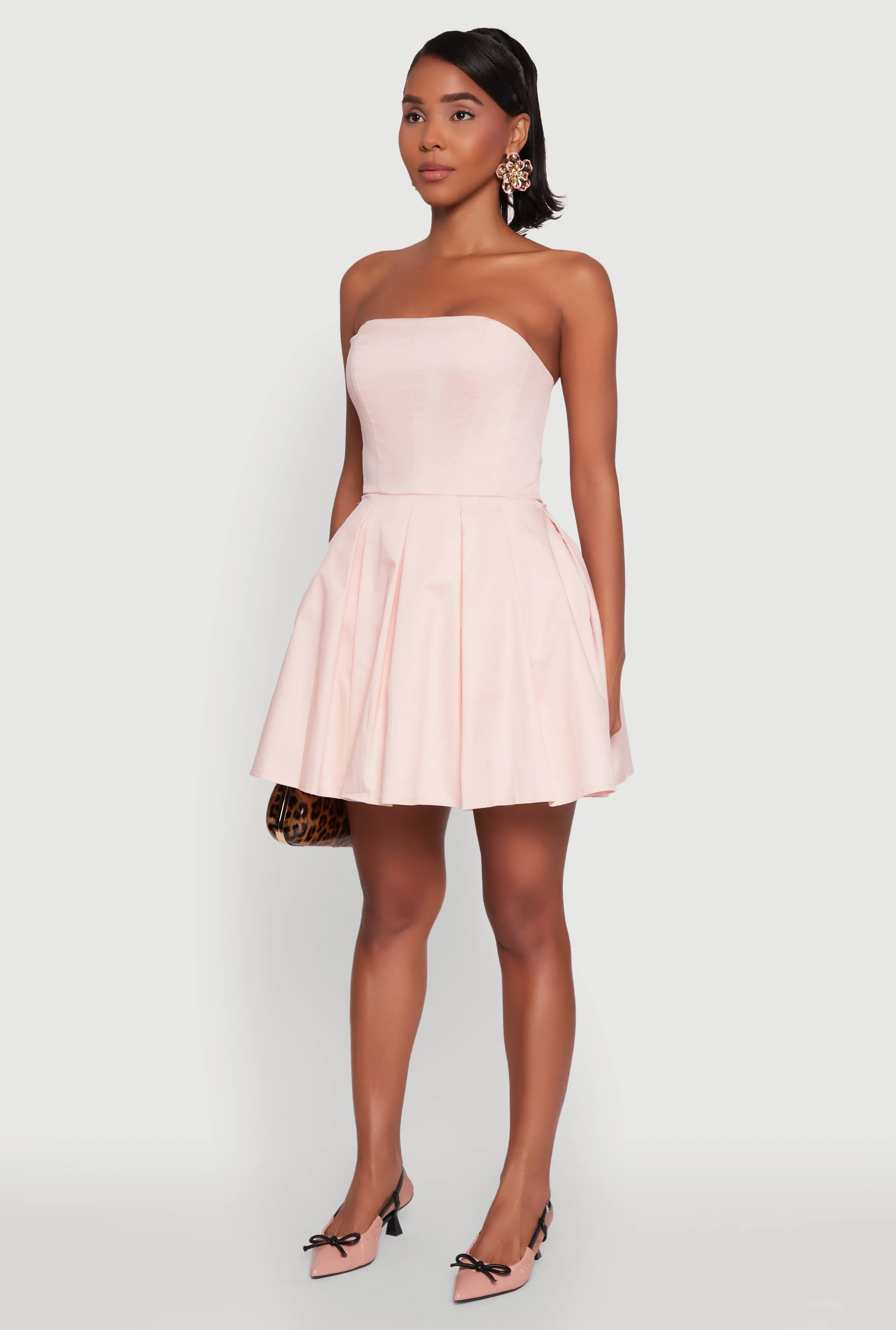 Haute Monde Tulle Lined Strapless Skater Dress Fine Details Comfy Comfort