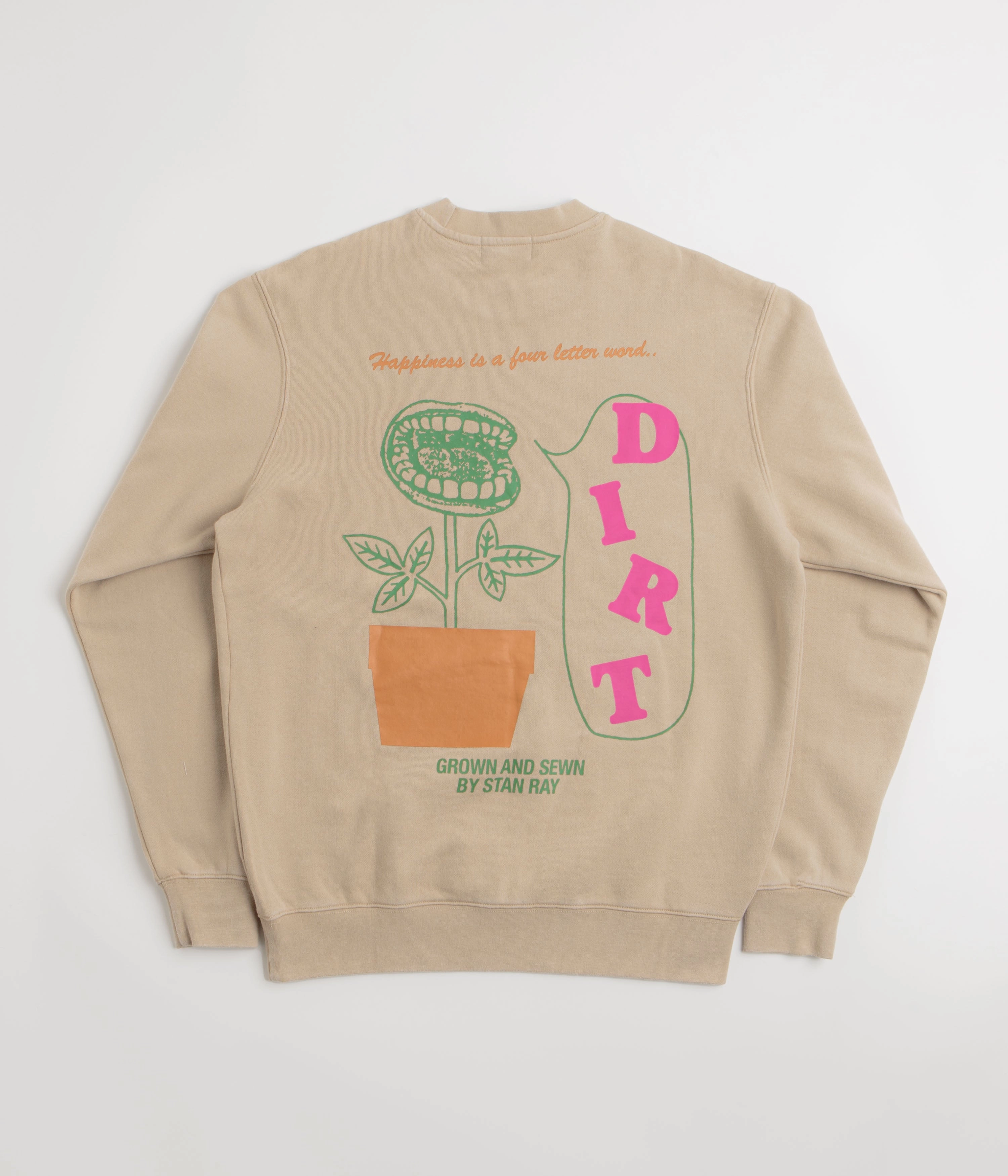 Ethical Production Knitwear Ribbed cuff Stan Ray Dirt Crewneck Sweatshirt - Peyote