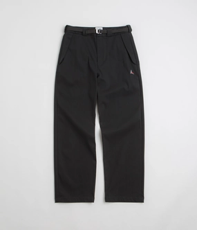 ROA Buckle Chino Trousers - Black Flattering Cut Trendy Comfort