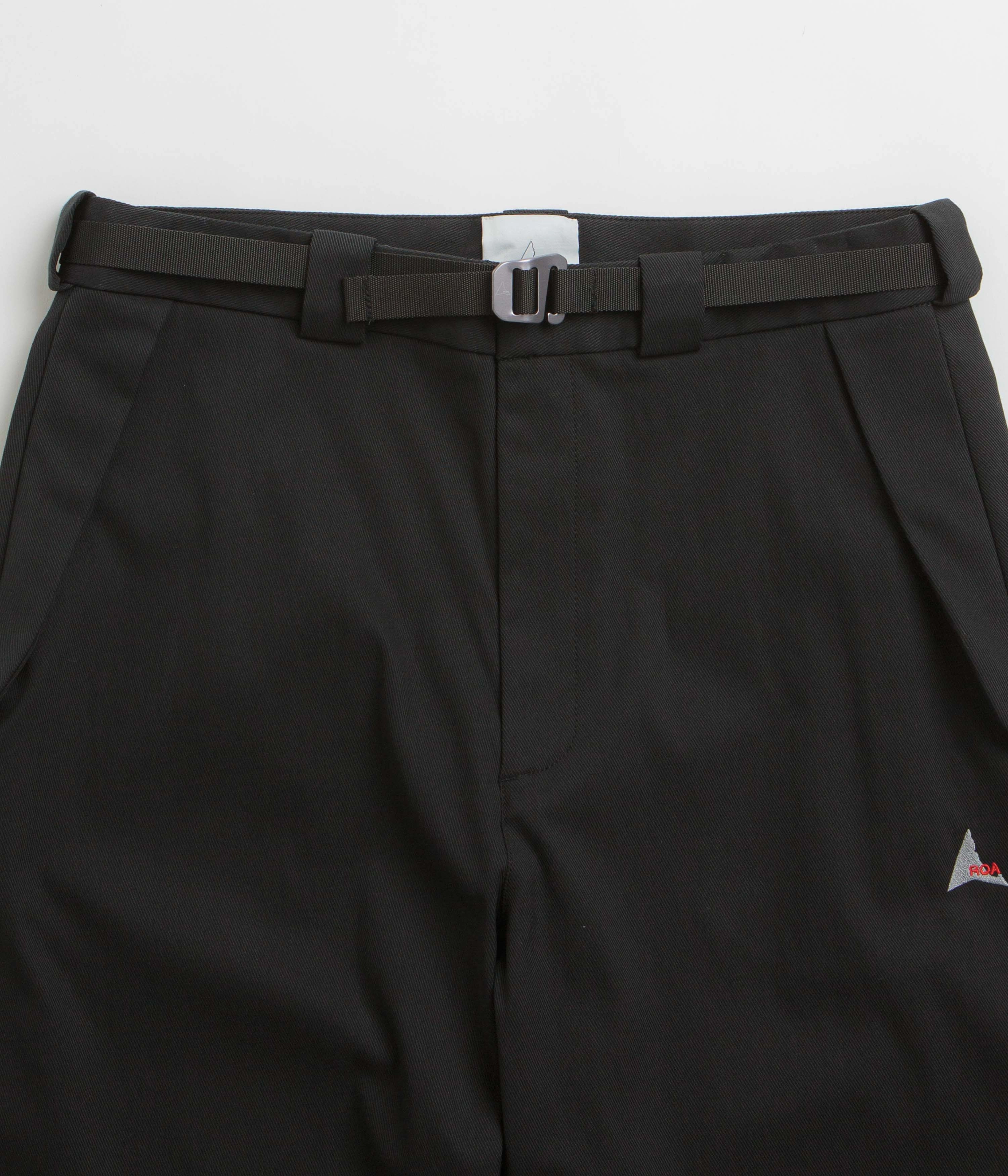 ROA Buckle Chino Trousers - Black Eco Dye Process