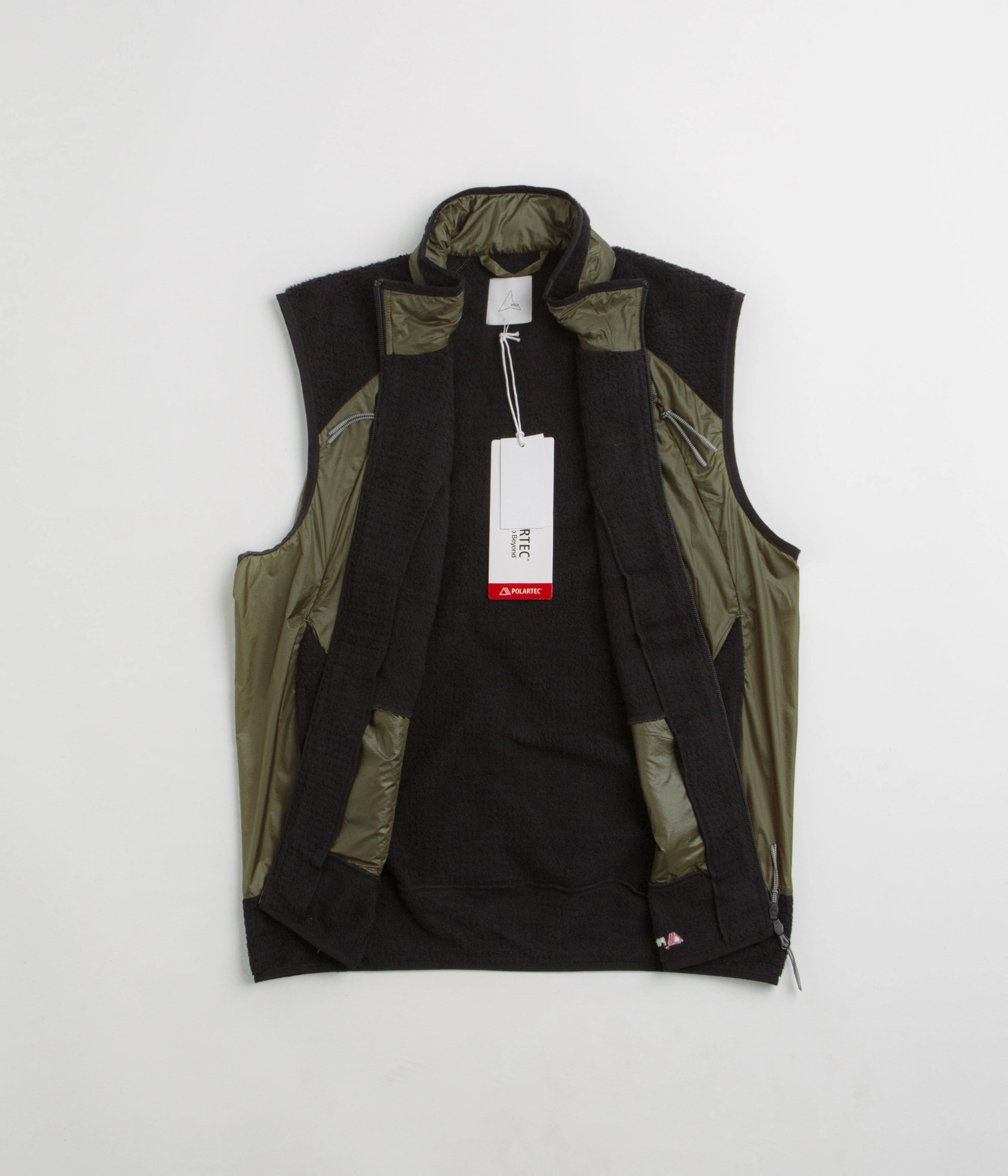 ROA Ocular Polartec High Loft Vest - Black Olive Weatherproof Zipper Closure Eco Friendly Coatings