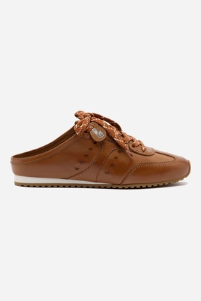 Stella Mule In Caramel Leather Gym-Friendly