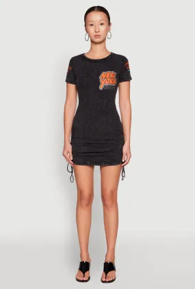 Mineral Wash New York Concrete Jungle Graphic Dress breathable-mesh Statement Mood