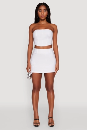 High Waisted Mini Skirt with Cargo Pocket and Zip Back High Street Fashion