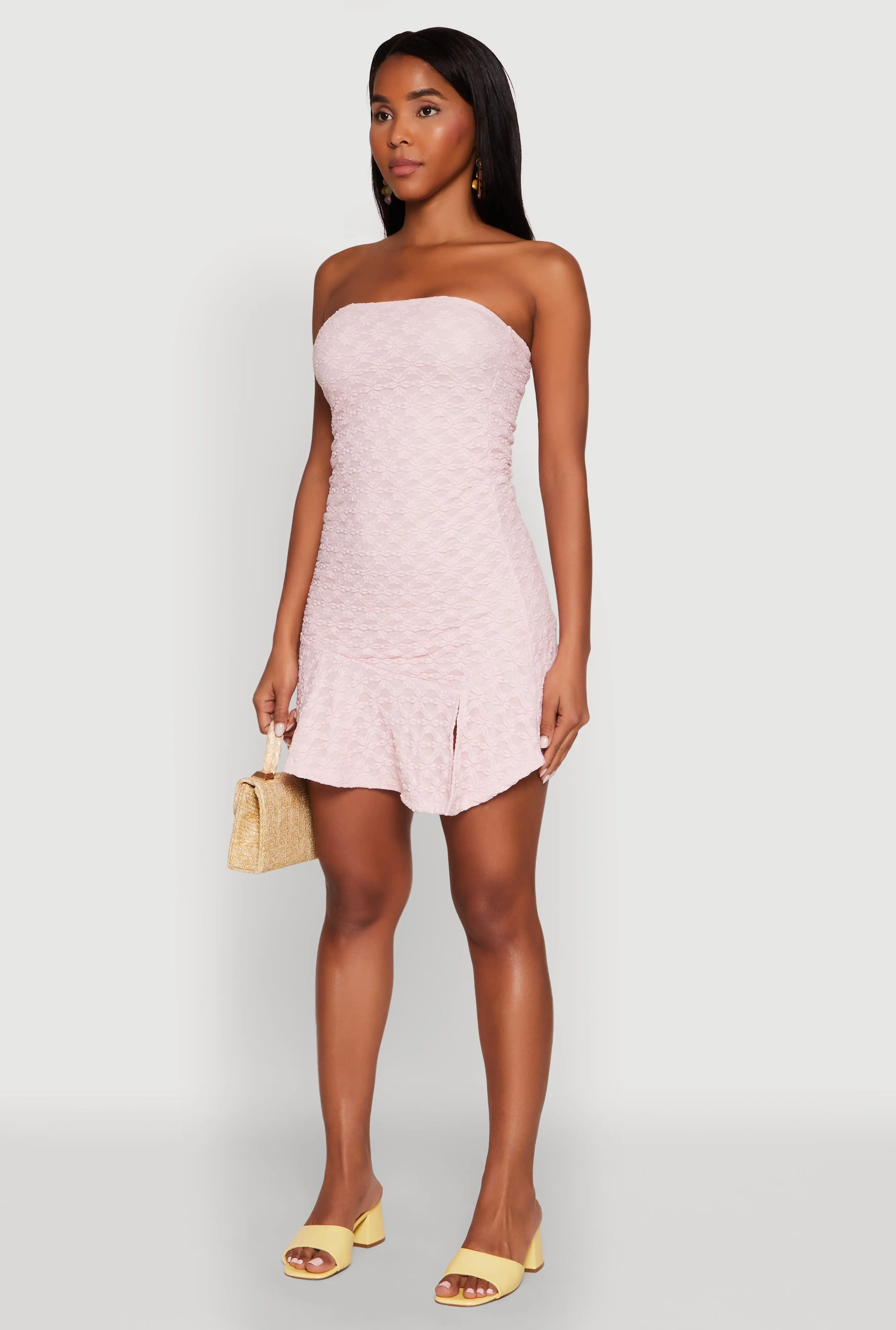 Fresh Color Madden Girl Floral Lace Strapless Mini Dress