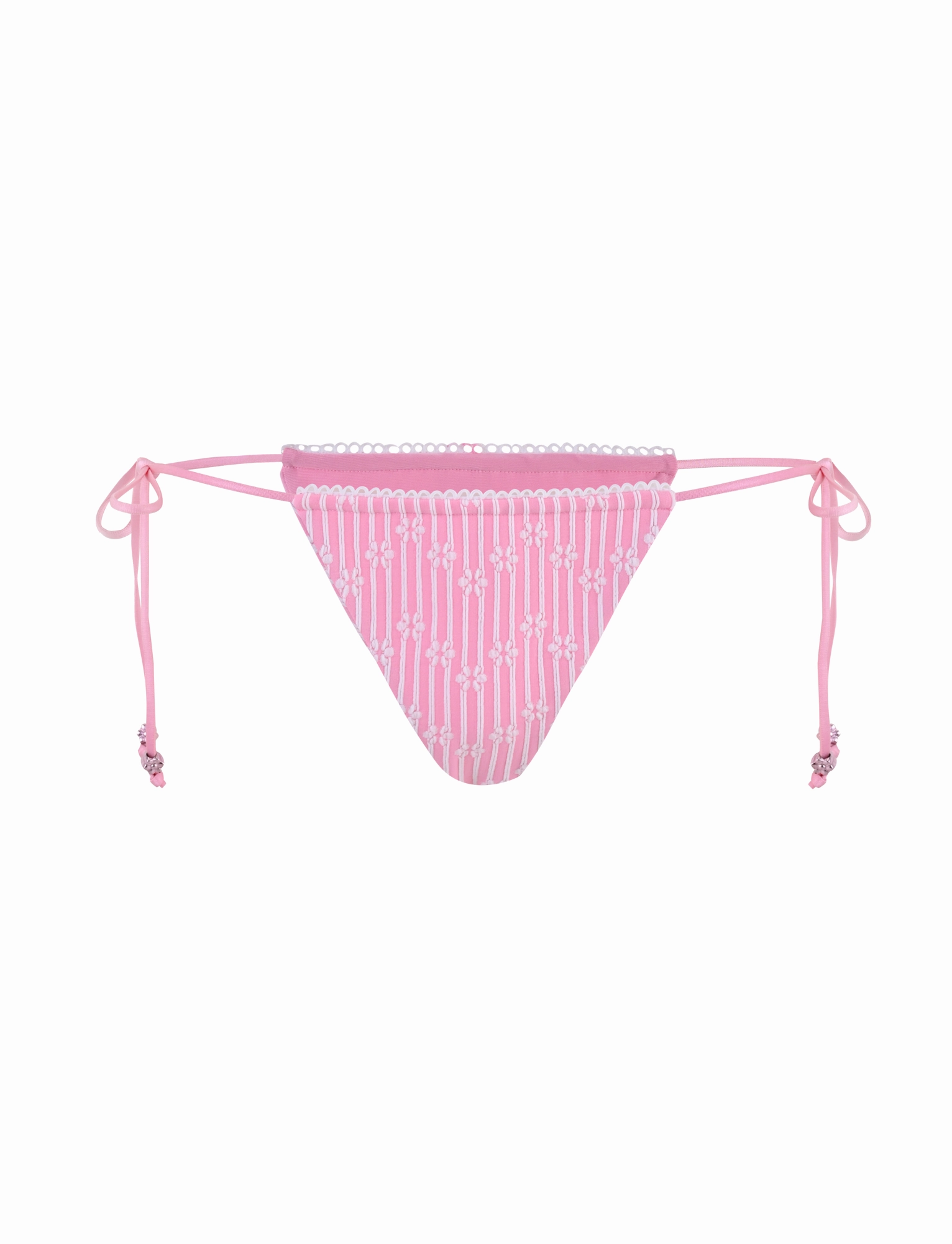 Quick Release Closure SAHRA BIKINI 2PC BOTTOM - PINK FLOWER STRIPE