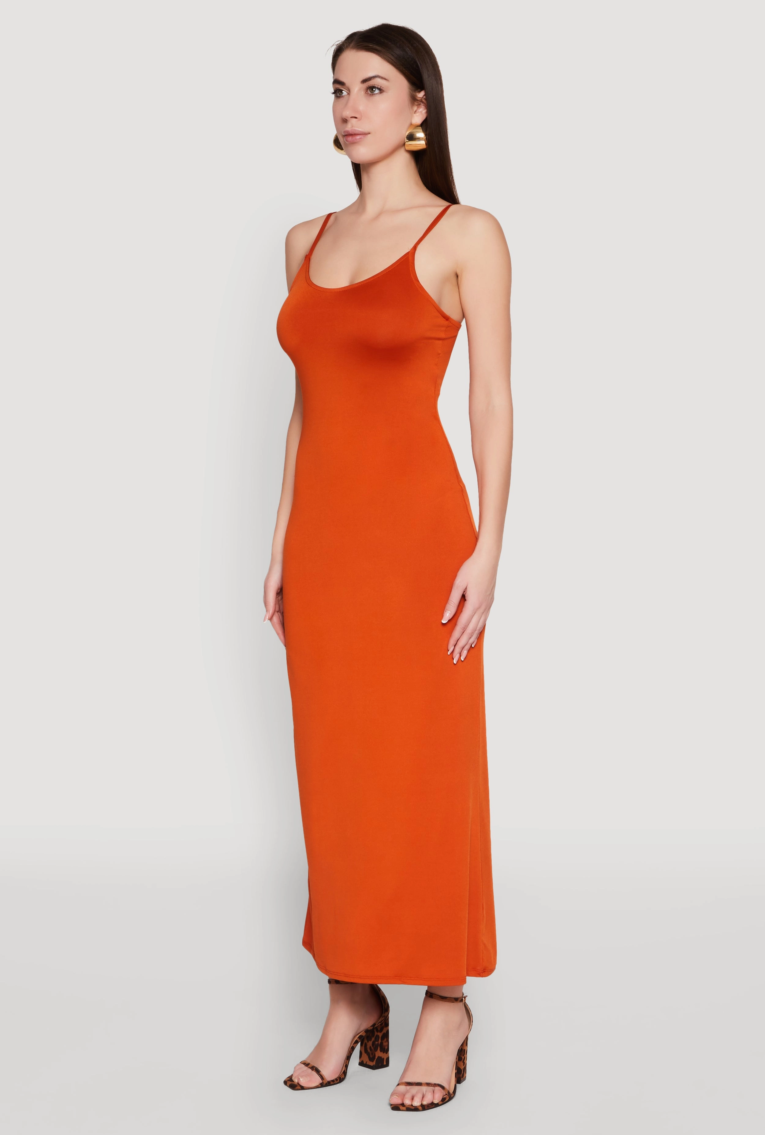 Scoop Neck Cami Maxi Dress Minimalist fit-and-flare Everyday Movement