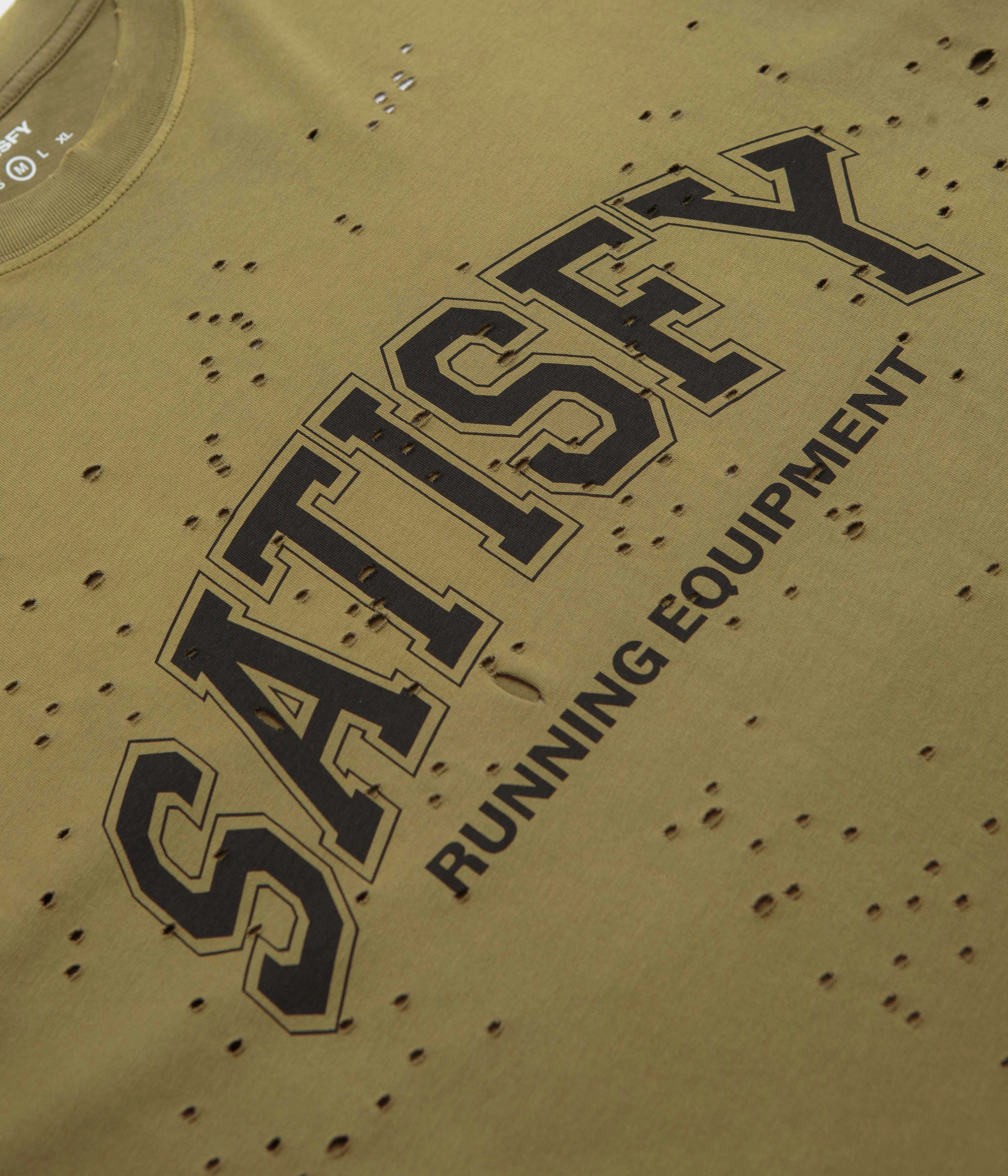 Satisfy MothTech T-Shirt - Sun Bleached Military Olive Soft Brushed Finish