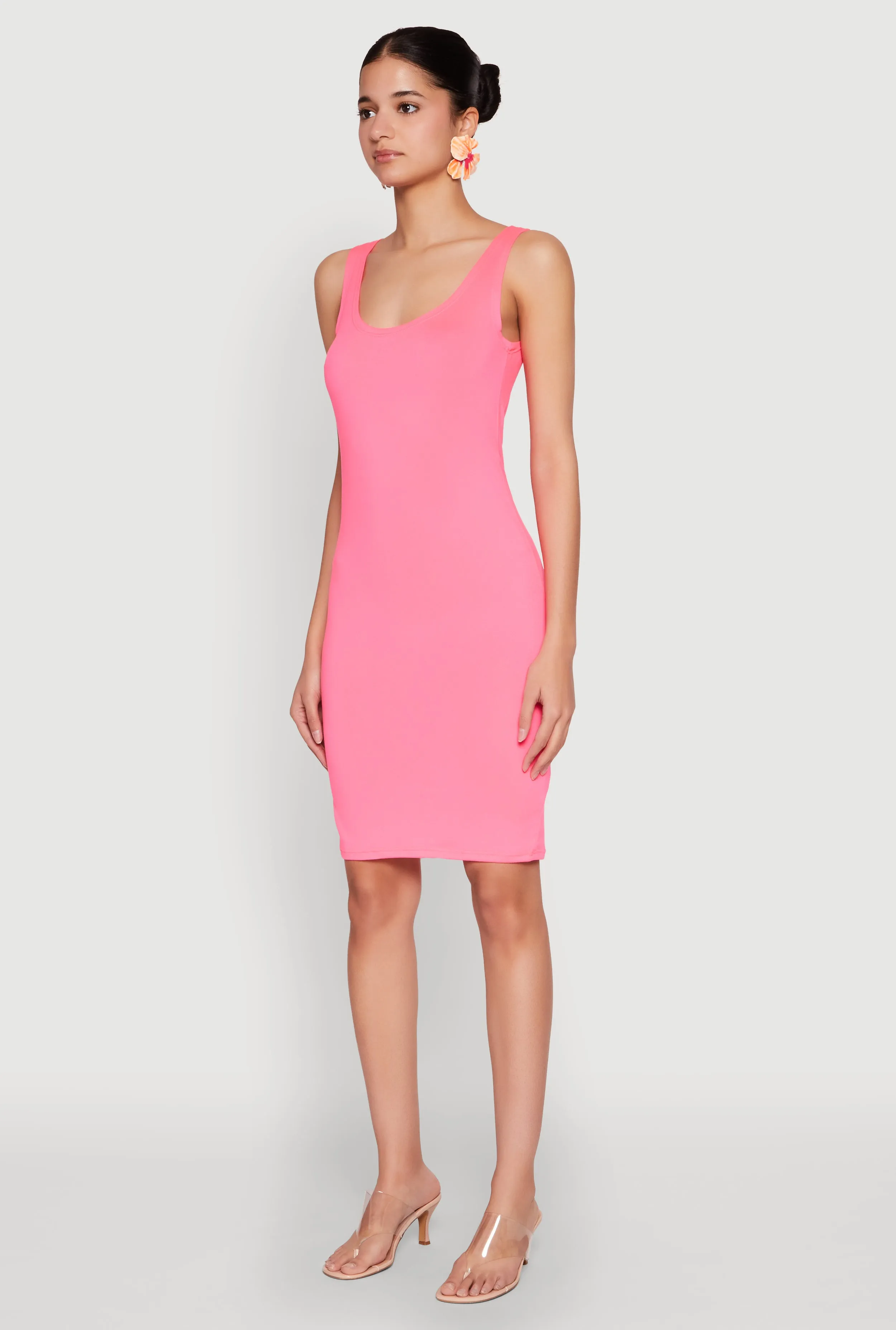 Lace Soft Comfortable and Chic Scoop Neck Tank Midi Dress