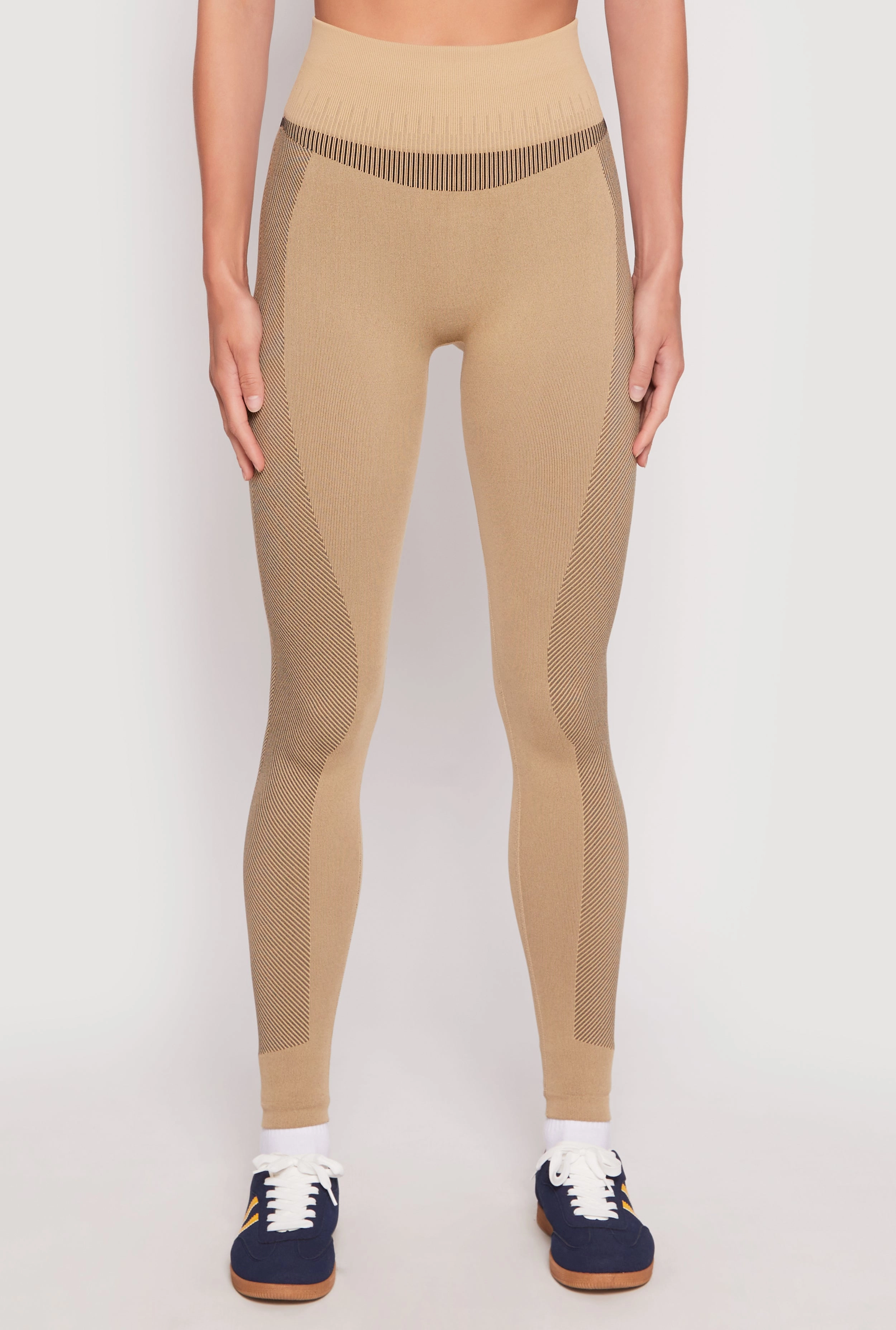 Seamless Compression Rib Leggings For Men Slim Fit