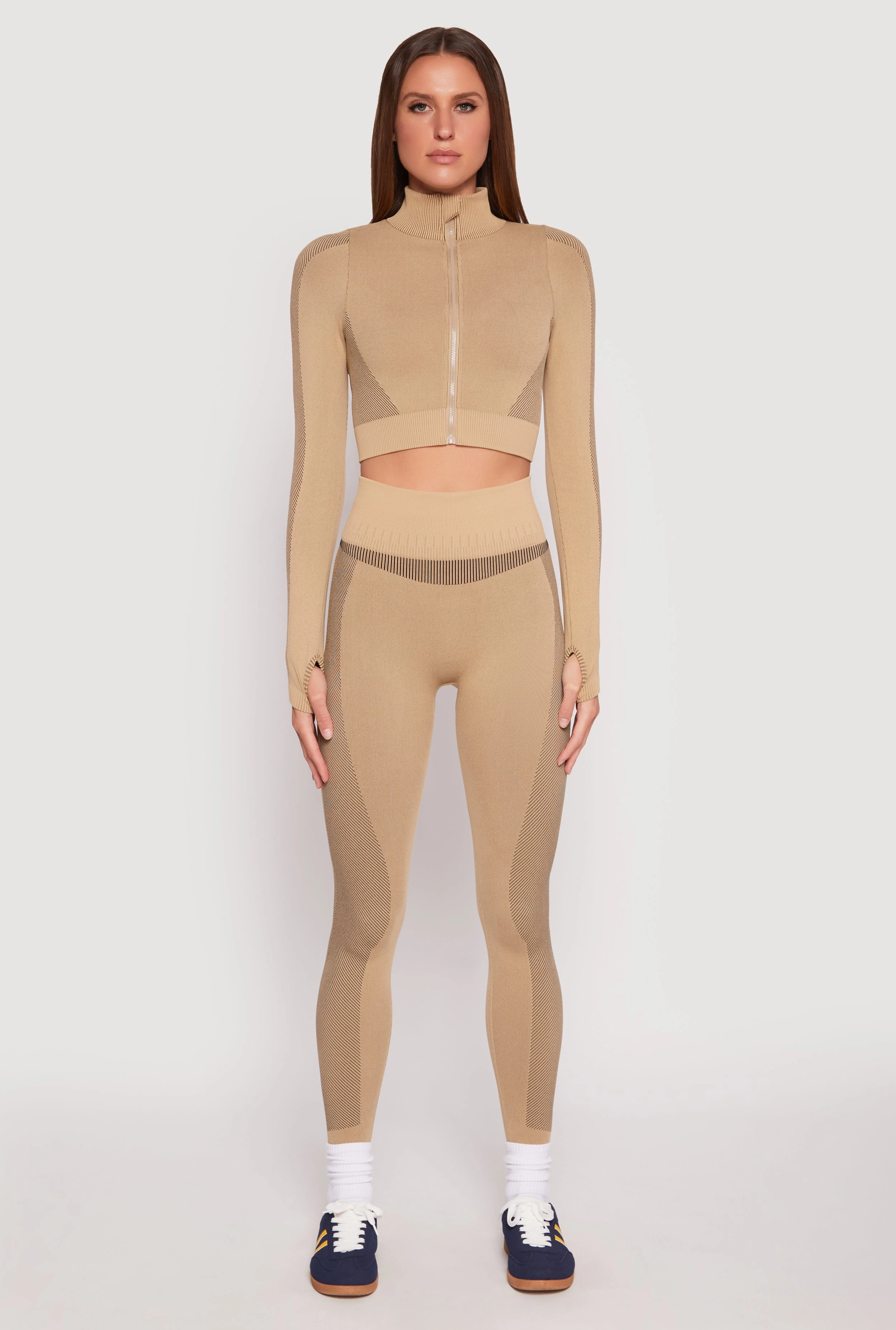 Seamless Compression Rib Leggings Daily Routine Outdoor Lover Stylish and Comfortable