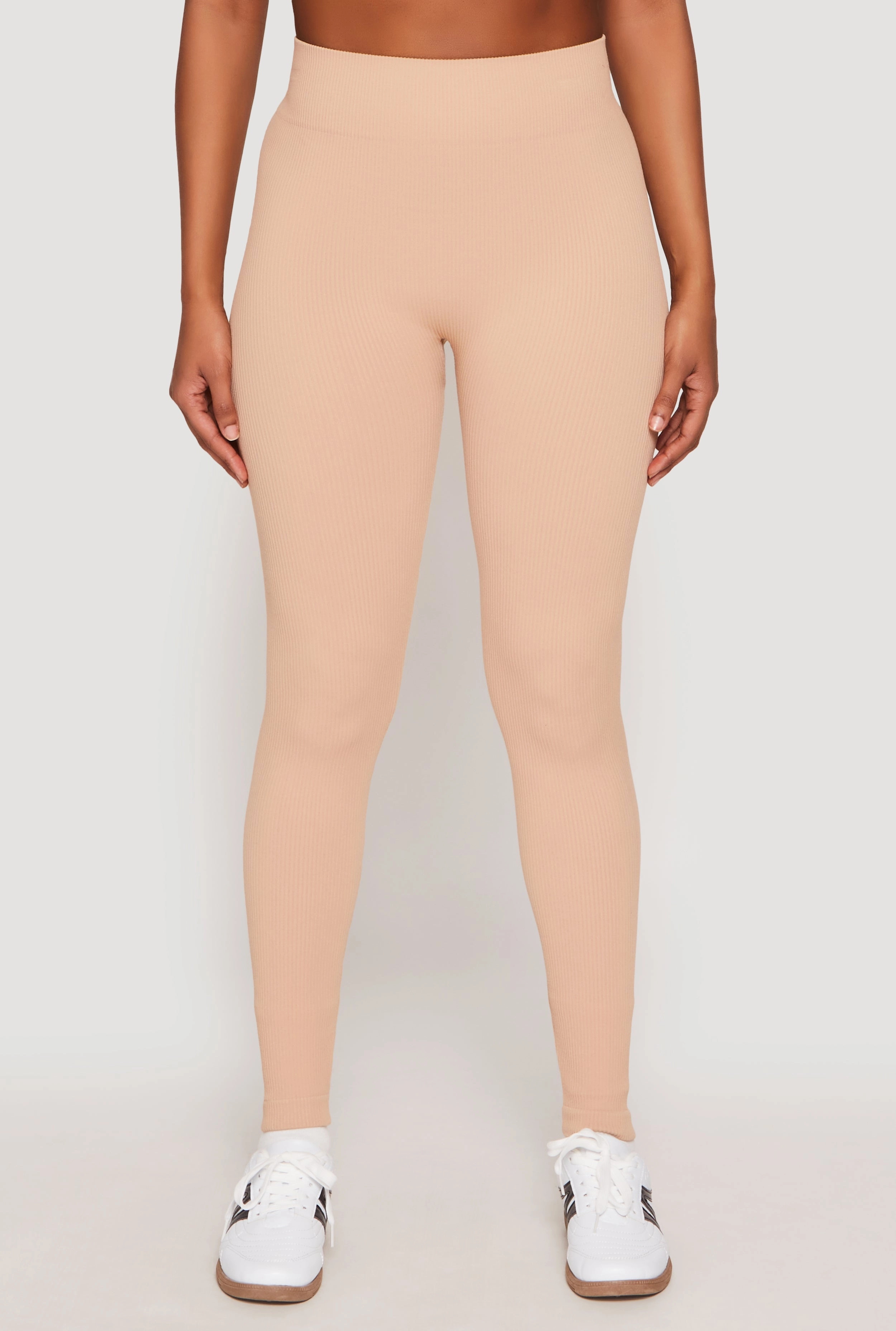 Seamless High Waisted Rib Knit Leggings Active Lifestyle Fade Resistant All Purposewear