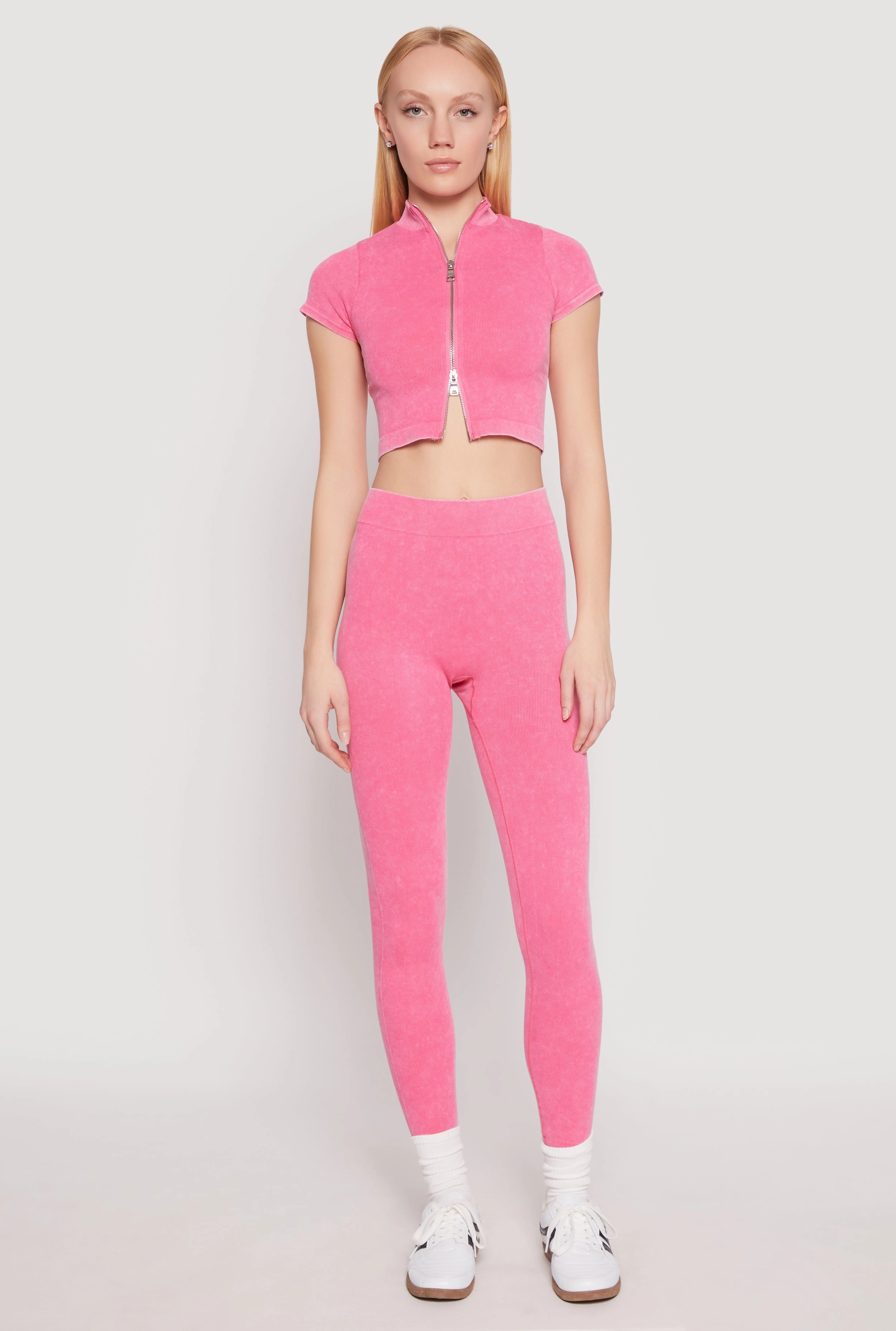 Seamless Mineral Wash Leggings Contoured Feel Anti Pilling Finish