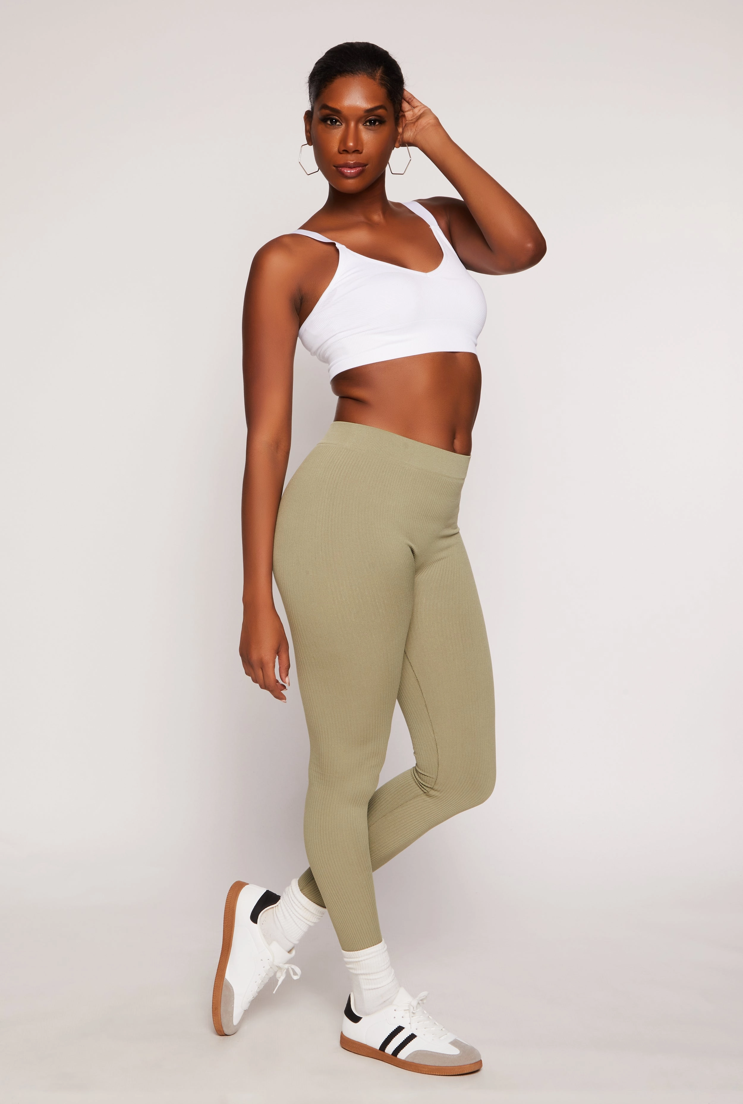 Fade Resistant Budget Friendly Seamless Ribbed Knit Leggings