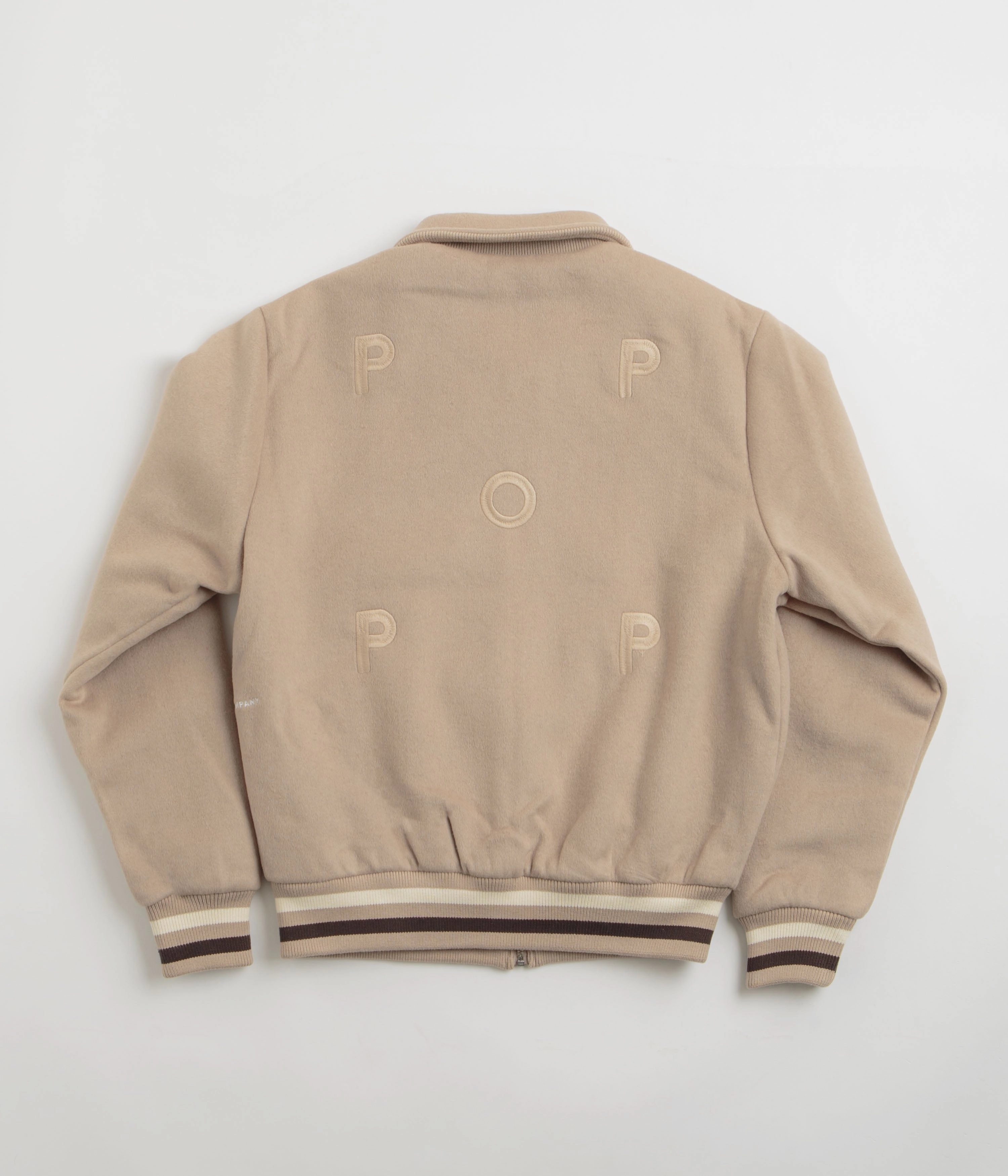 Pop Trading Company Varsity Jacket - White Pepper Low Profile Insulation