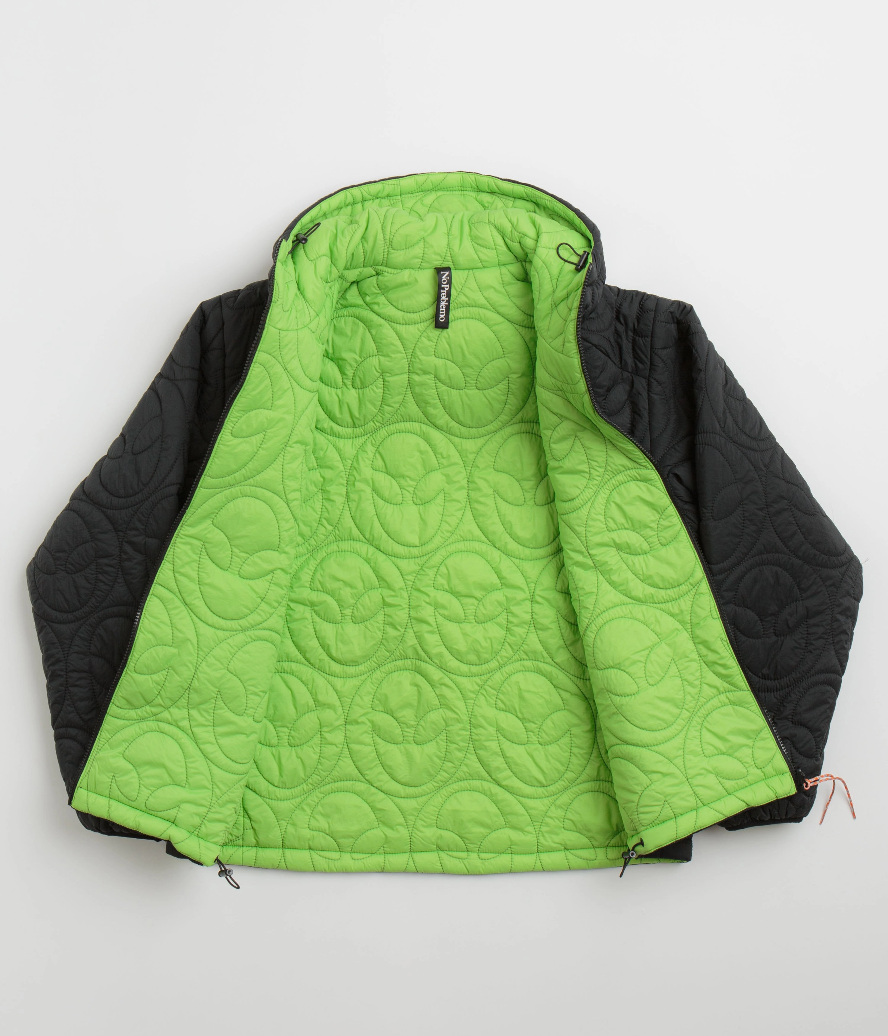 No Problemo Alien-O Quilted Liner Jacket - Black Velcro Fasten