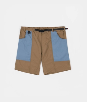 Gramicci Shell Gear Shorts - Tan / Sax Moisture Wicking Fabric Fitness Friendly