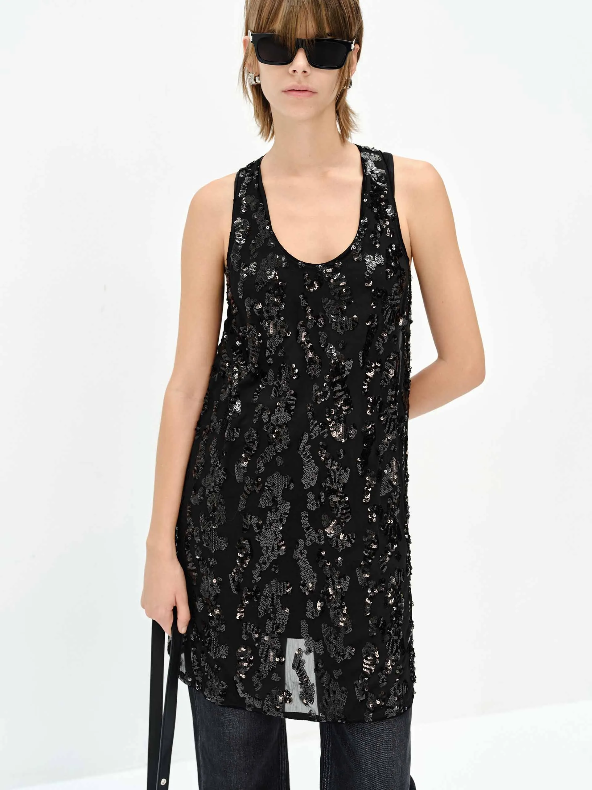 Sequin Finished Tank Dress Soul Warm