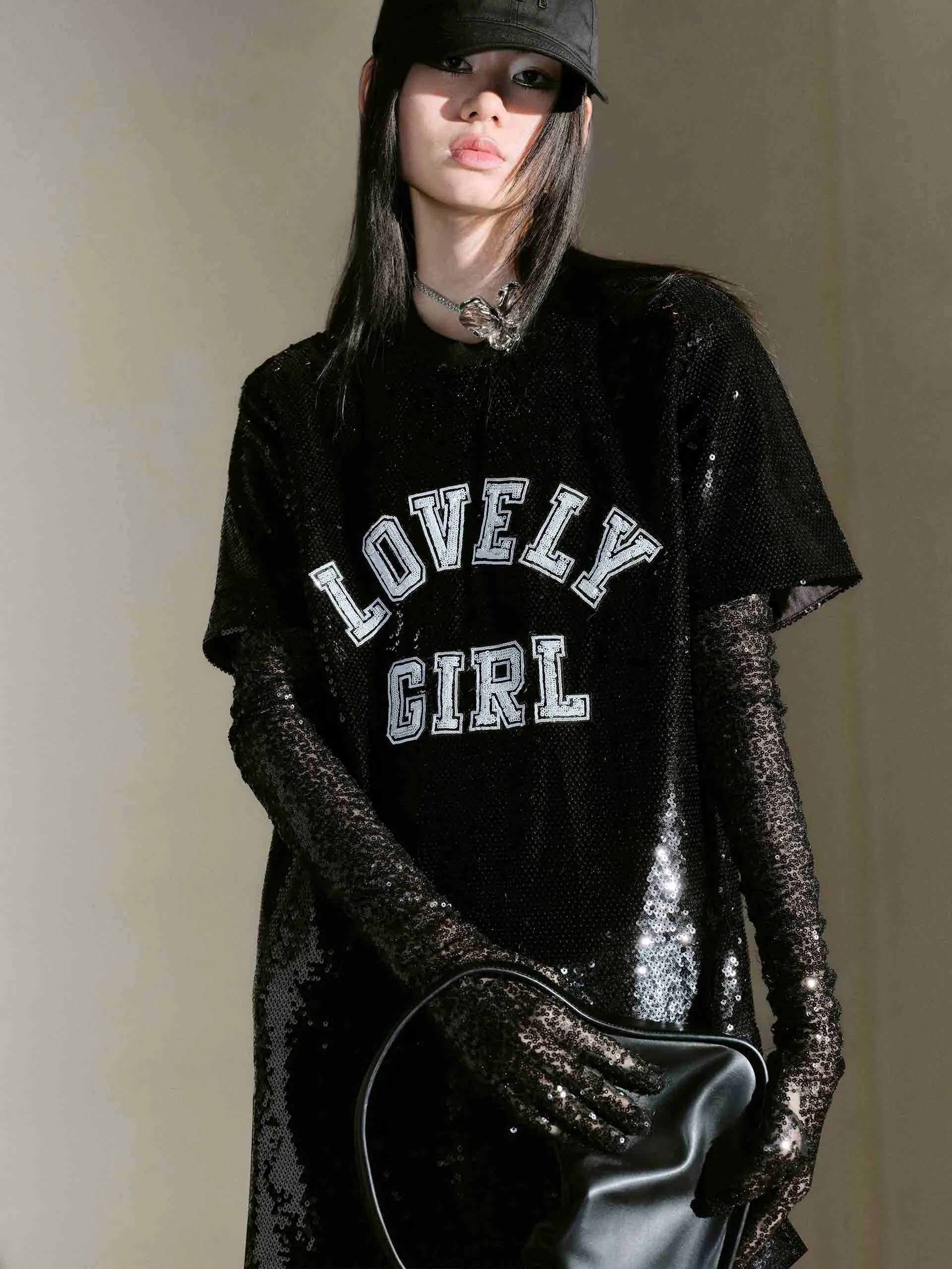 Cool Look Guest Shine Sequin T-shirt Dress