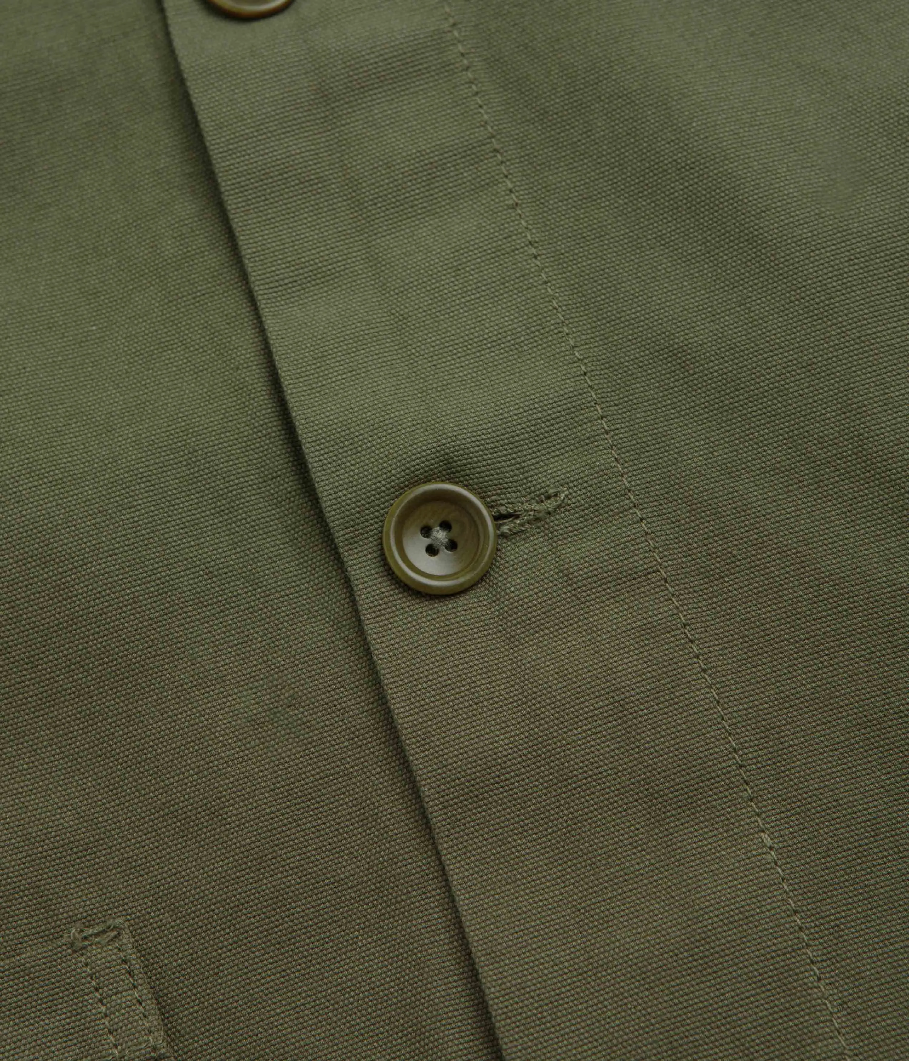 Service Works Canvas Chore Shirt - Olive Embellished Neckline Flexible Shoulder Panels