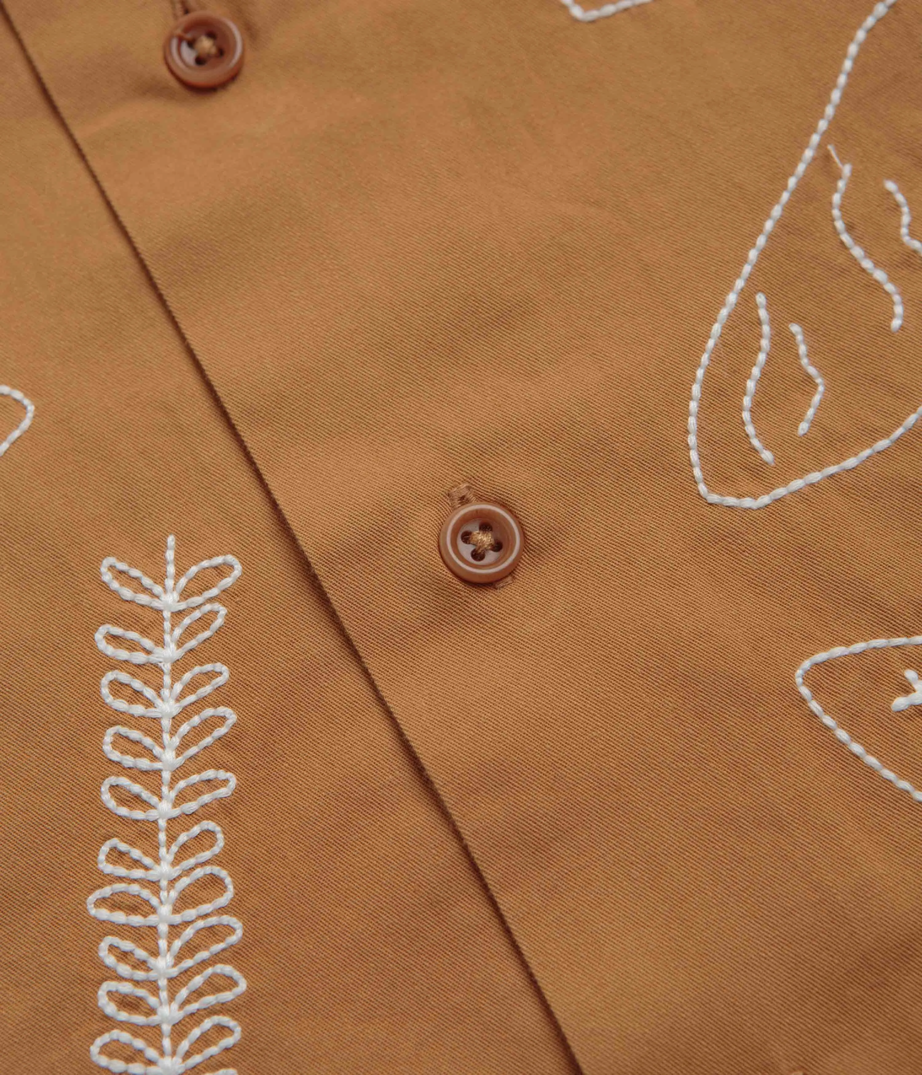 Travel-friendly Service Works Light Twill Picnic Short Sleeve Shirt - Burnt Sugar