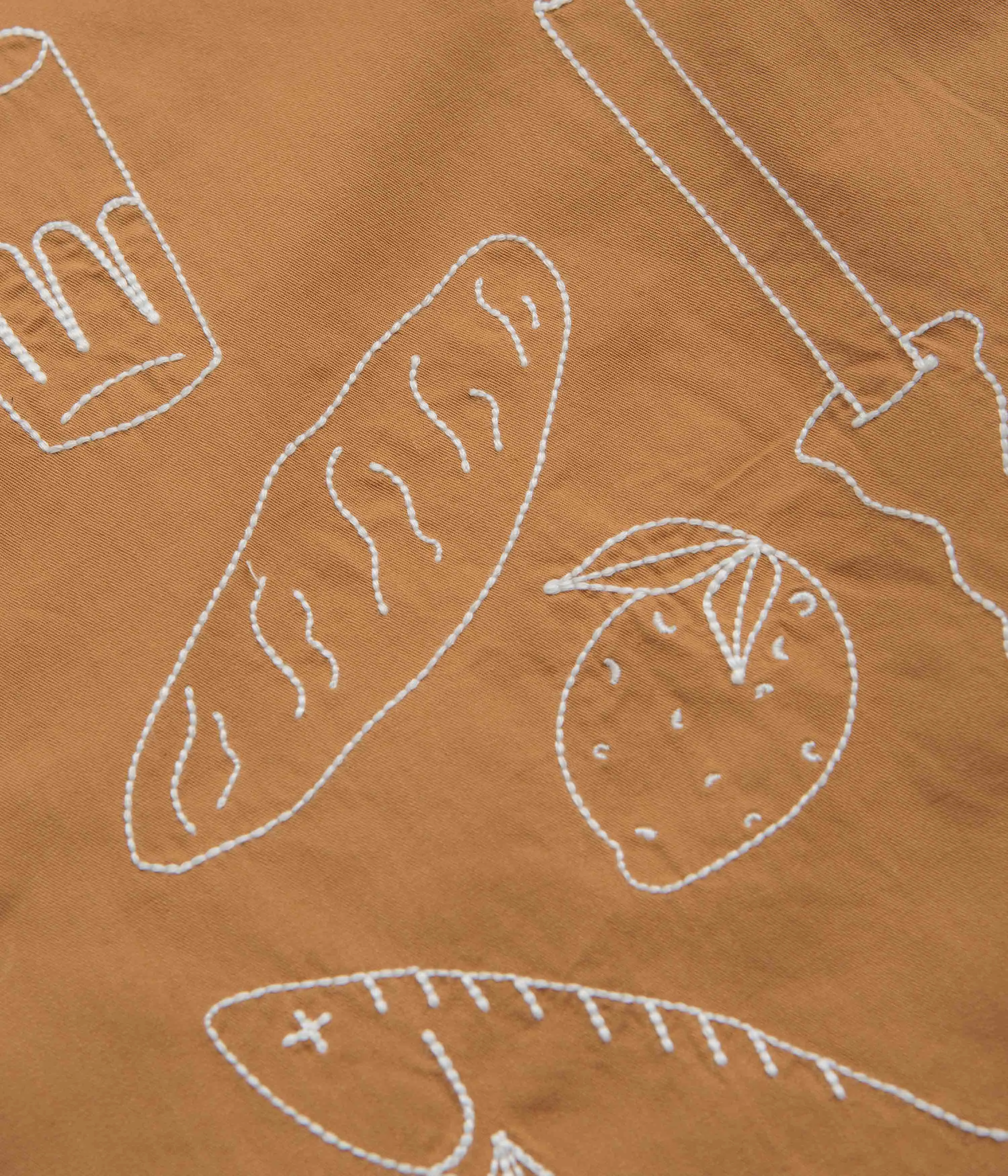 Service Works Light Twill Picnic Short Sleeve Shirt - Burnt Sugar Polished Finish