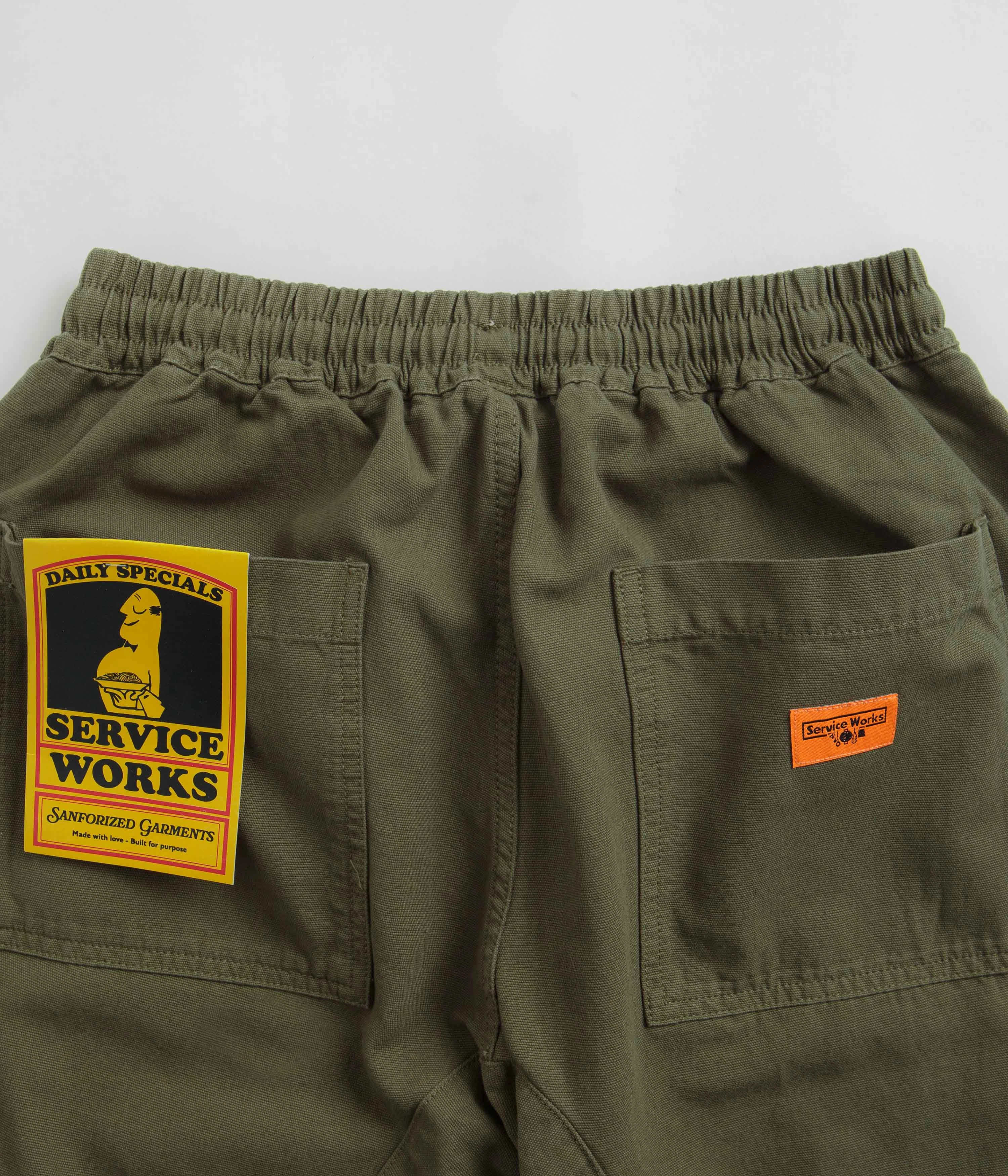Service Works Classic Chef Pants - Olive Casual Comfort Wear