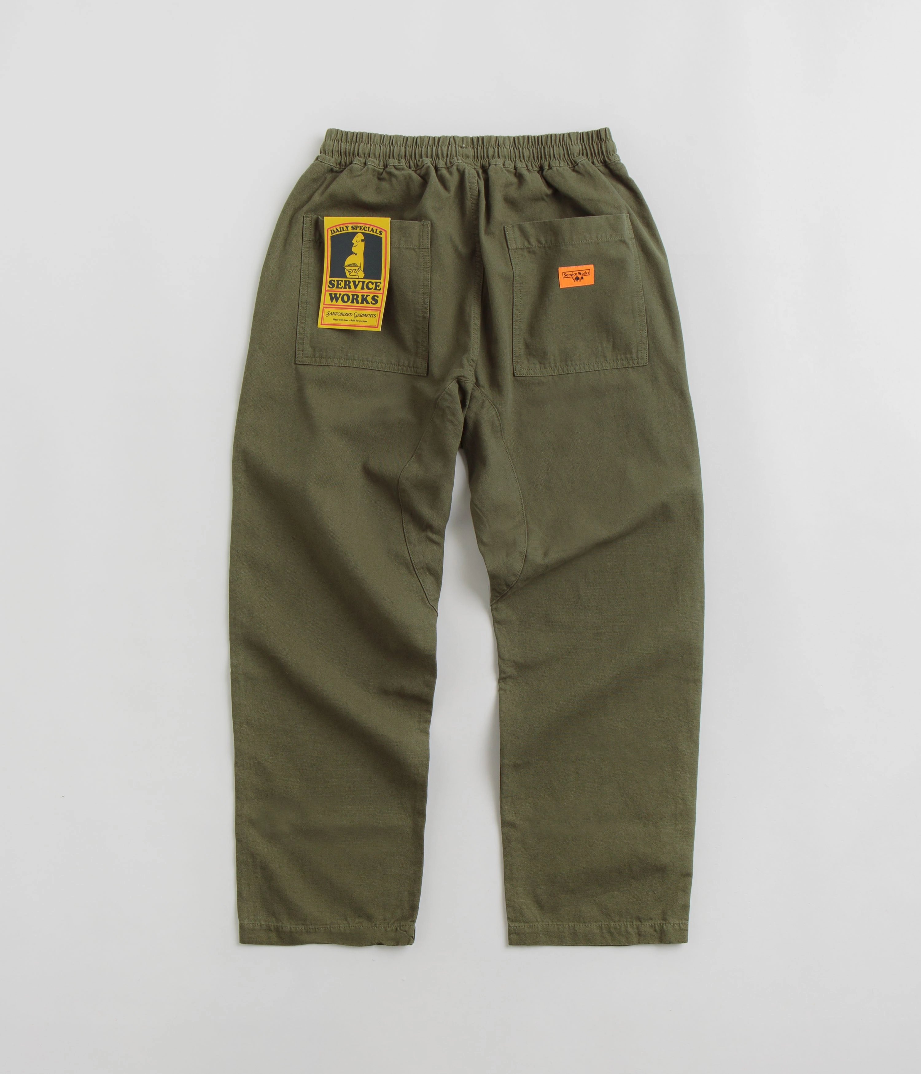 Breathable Style Casual Must-Have Service Works Classic Chef Pants - Olive