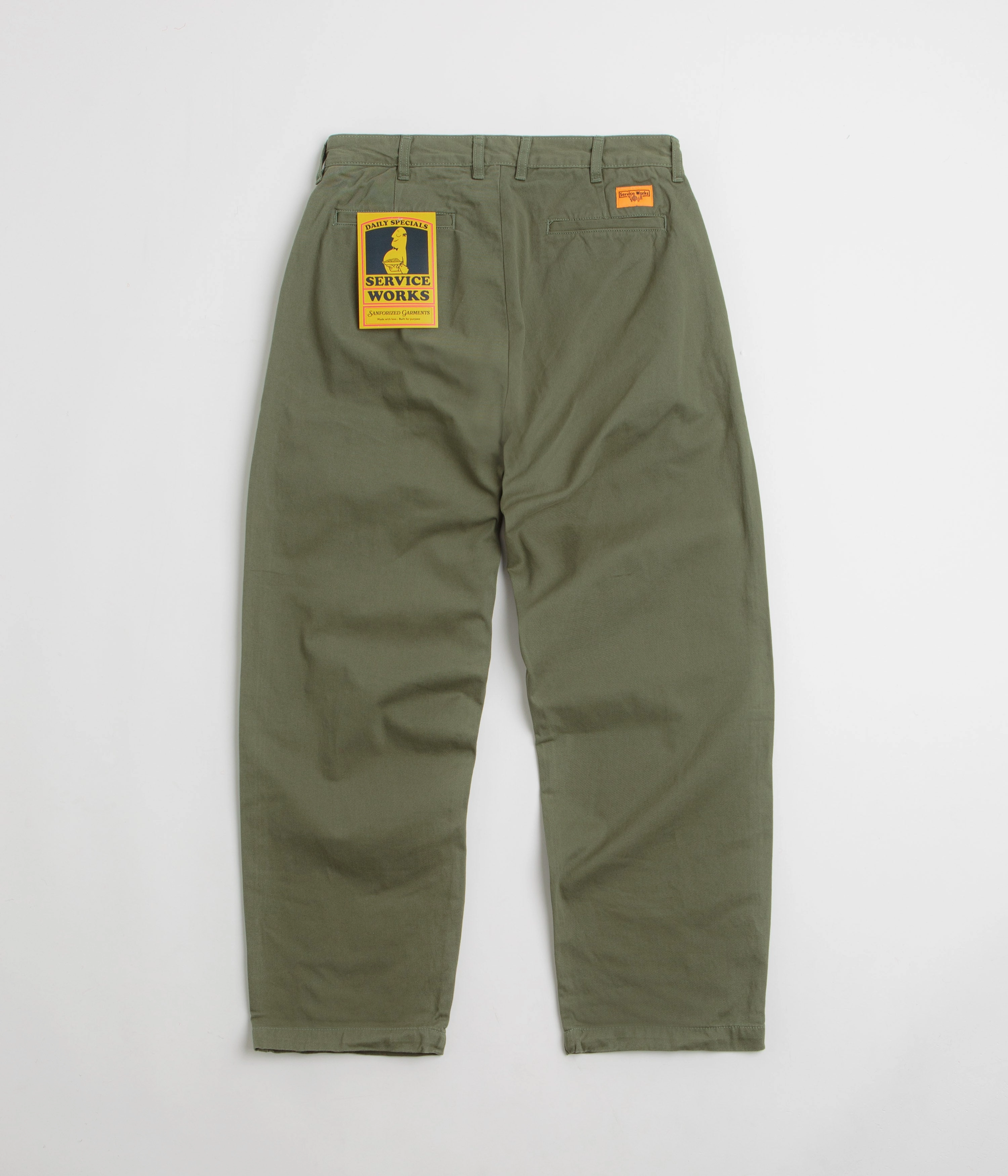 Recyclable Fabric Blend Hiking Gear Service Works Drill Part Timer Pants - Olive