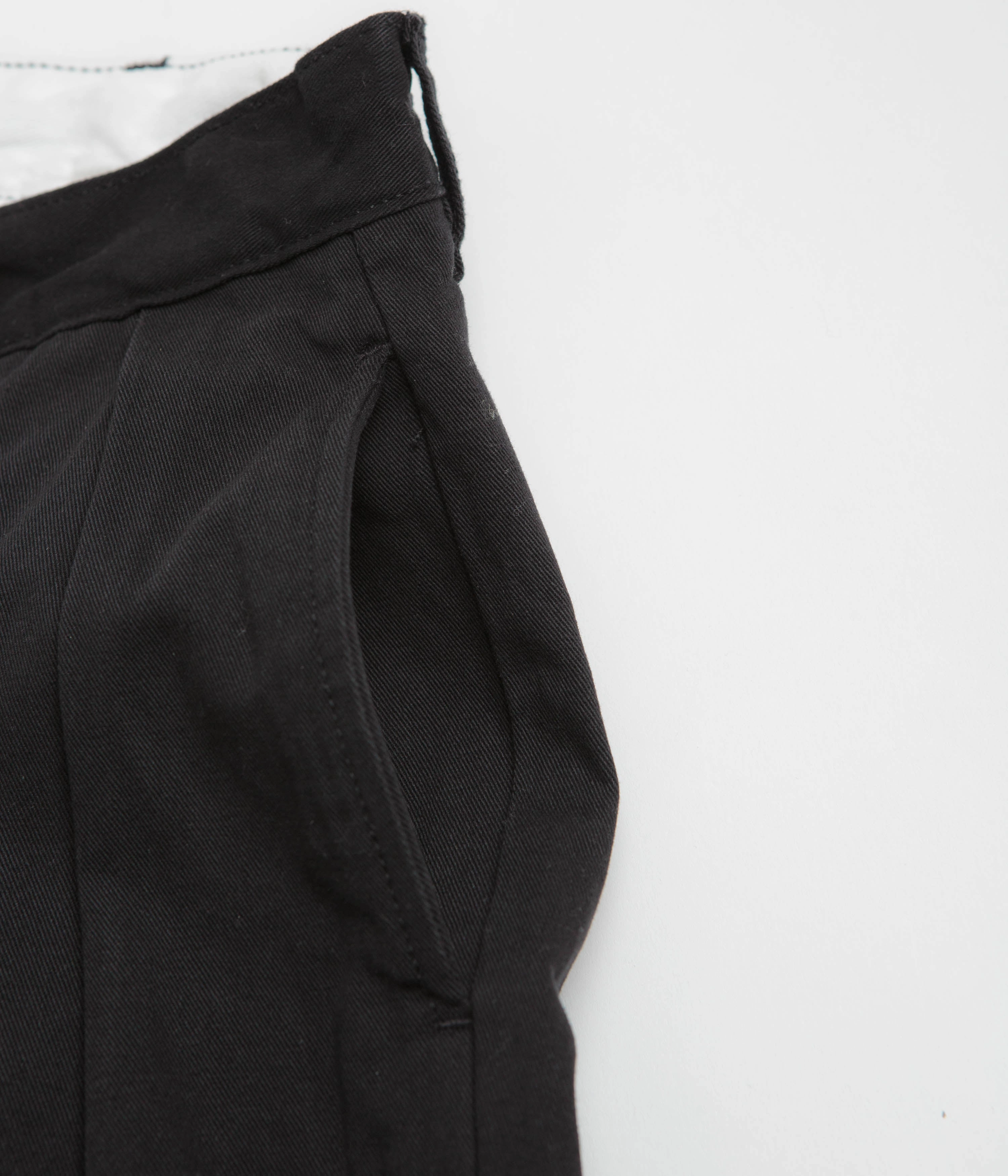 Layered Hem Detail Soft Layers Service Works Drill Part Timer Shorts - Black