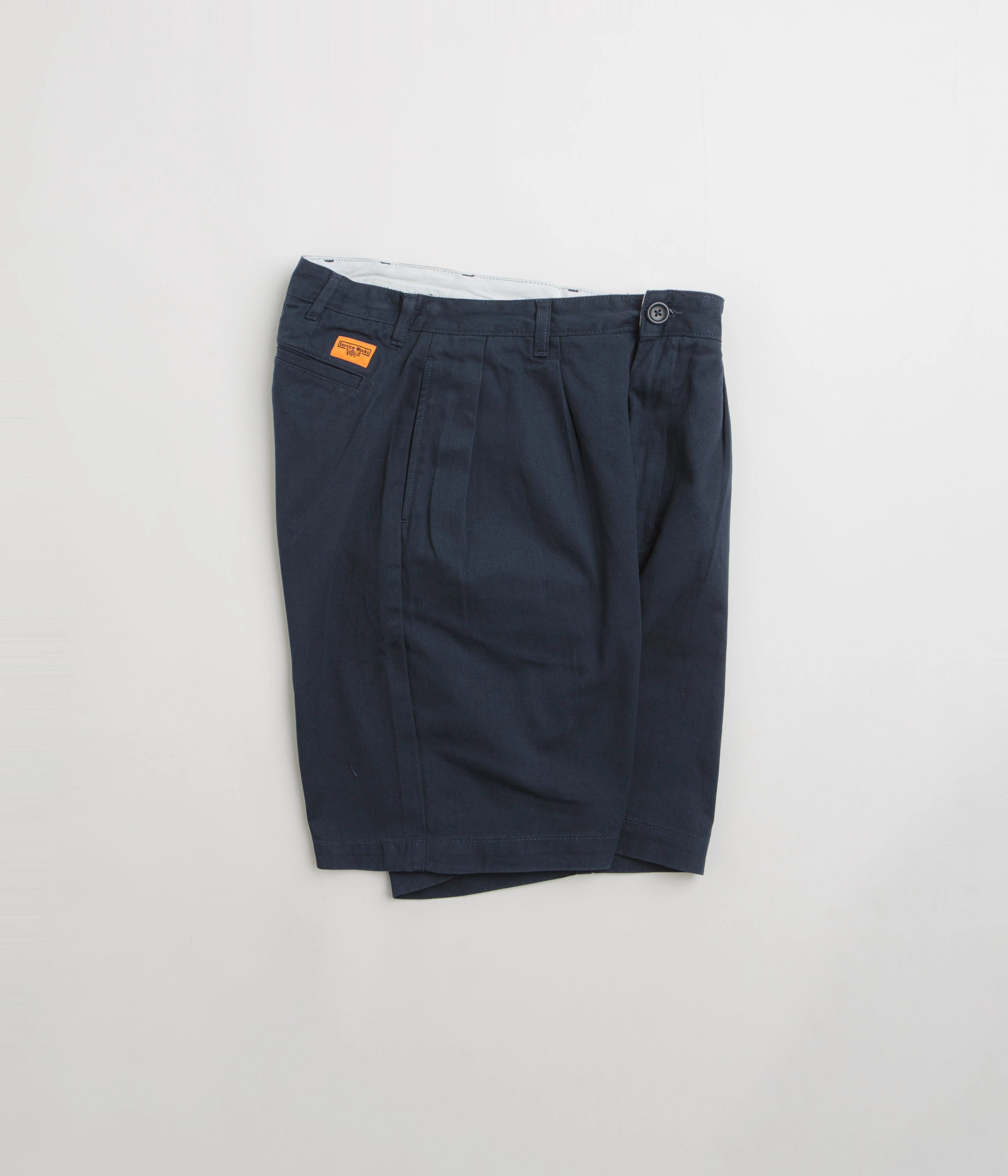 Service Works Drill Part Timer Shorts - Navy Stain Resistant Treatment Quick Slip