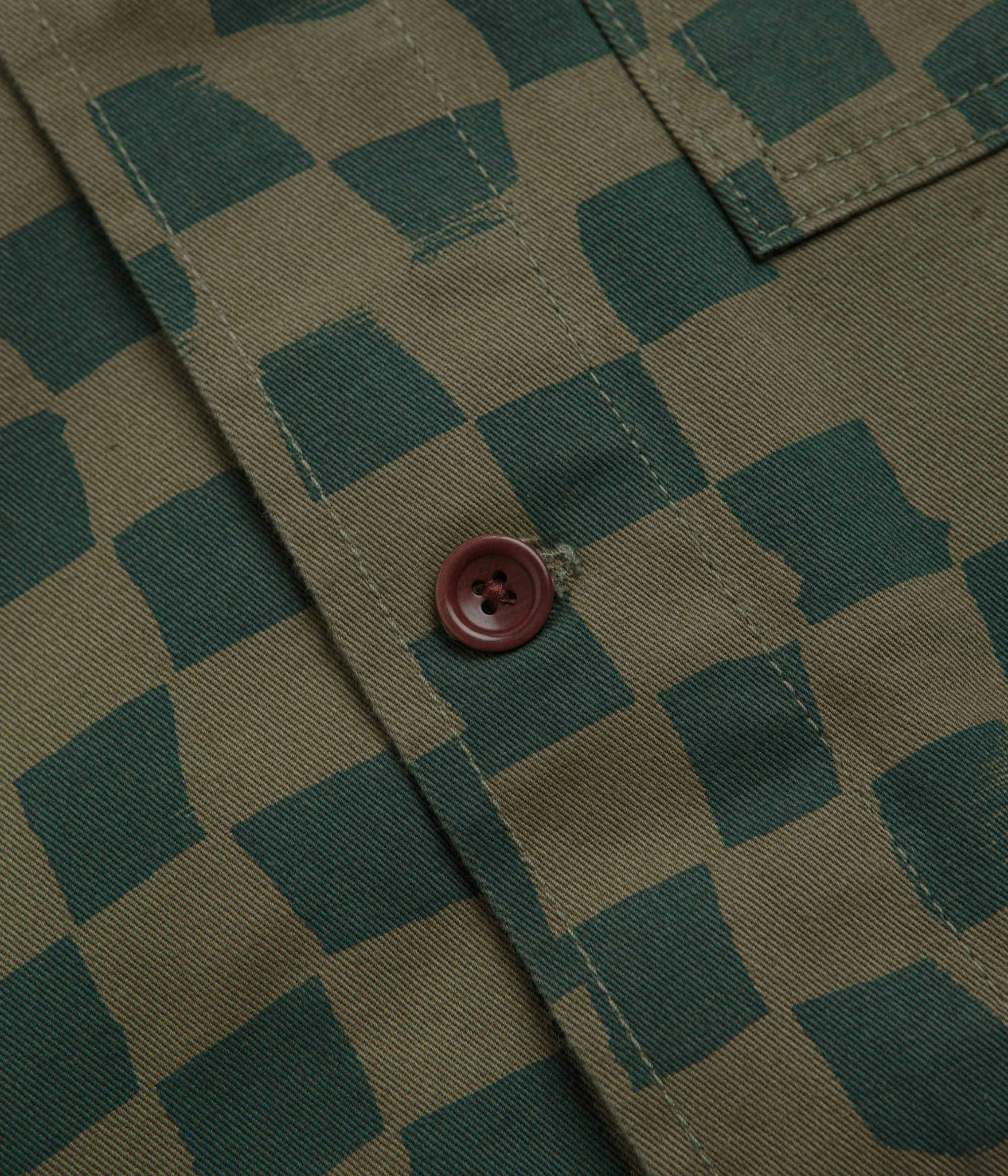 Odor Control Treatment Service Works Drill Printed FOH Jacket - Olive Checker
