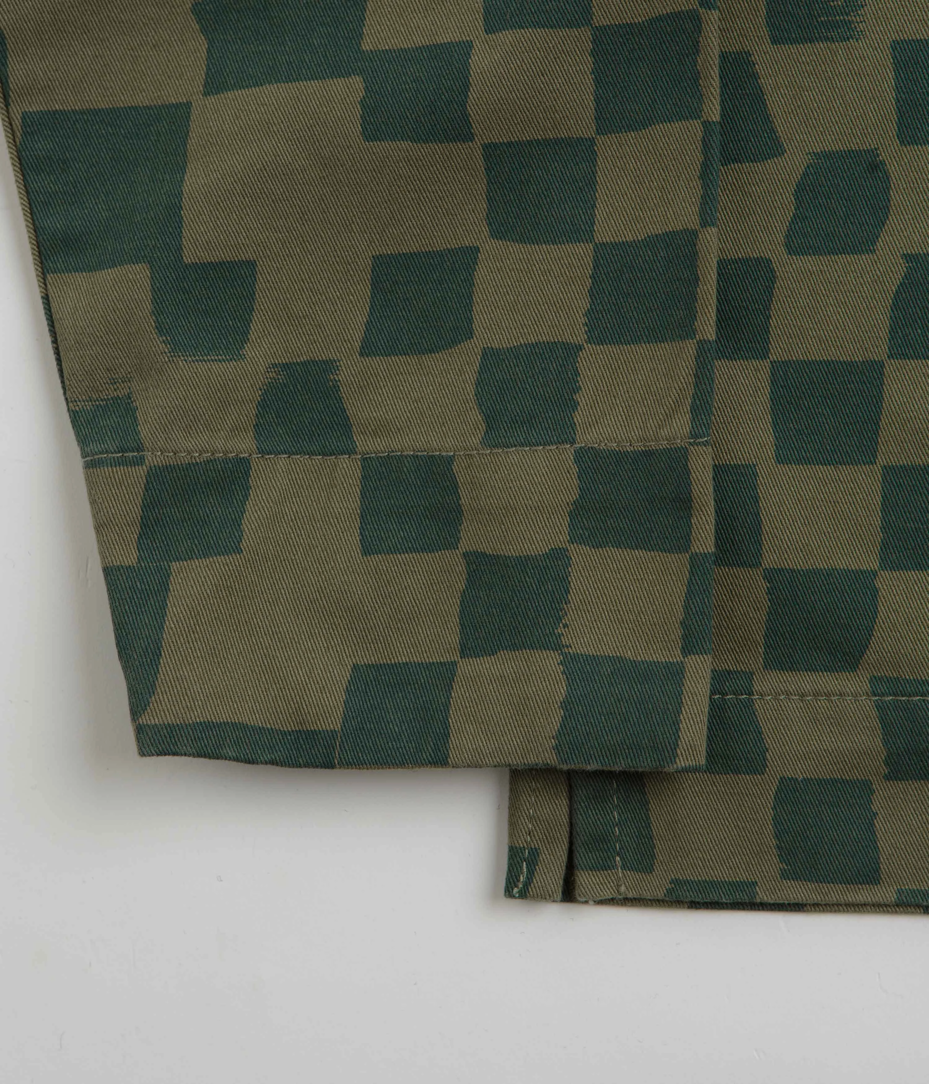 Service Works Drill Printed FOH Jacket - Olive Checker Glossy Finish
