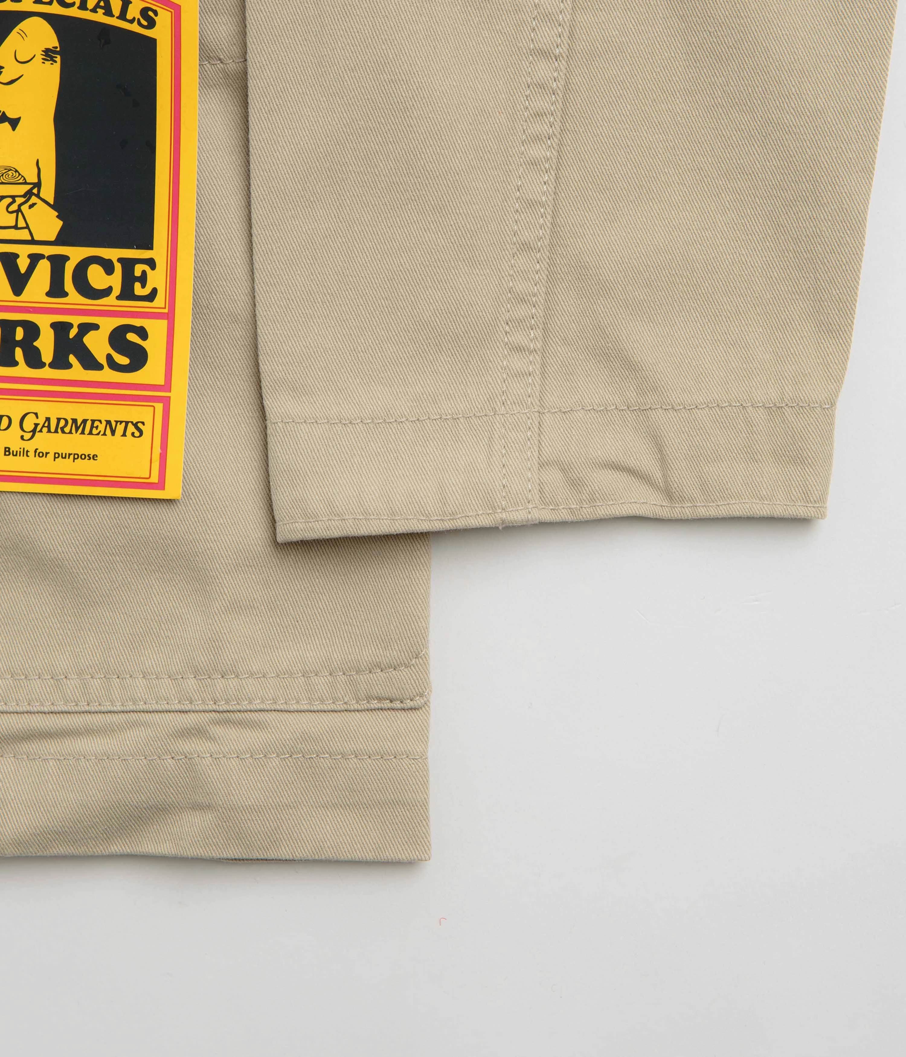 Classic Ribbed Cuffs Clean Fit Design Service Works Drill Server Suit Jacket - Khaki