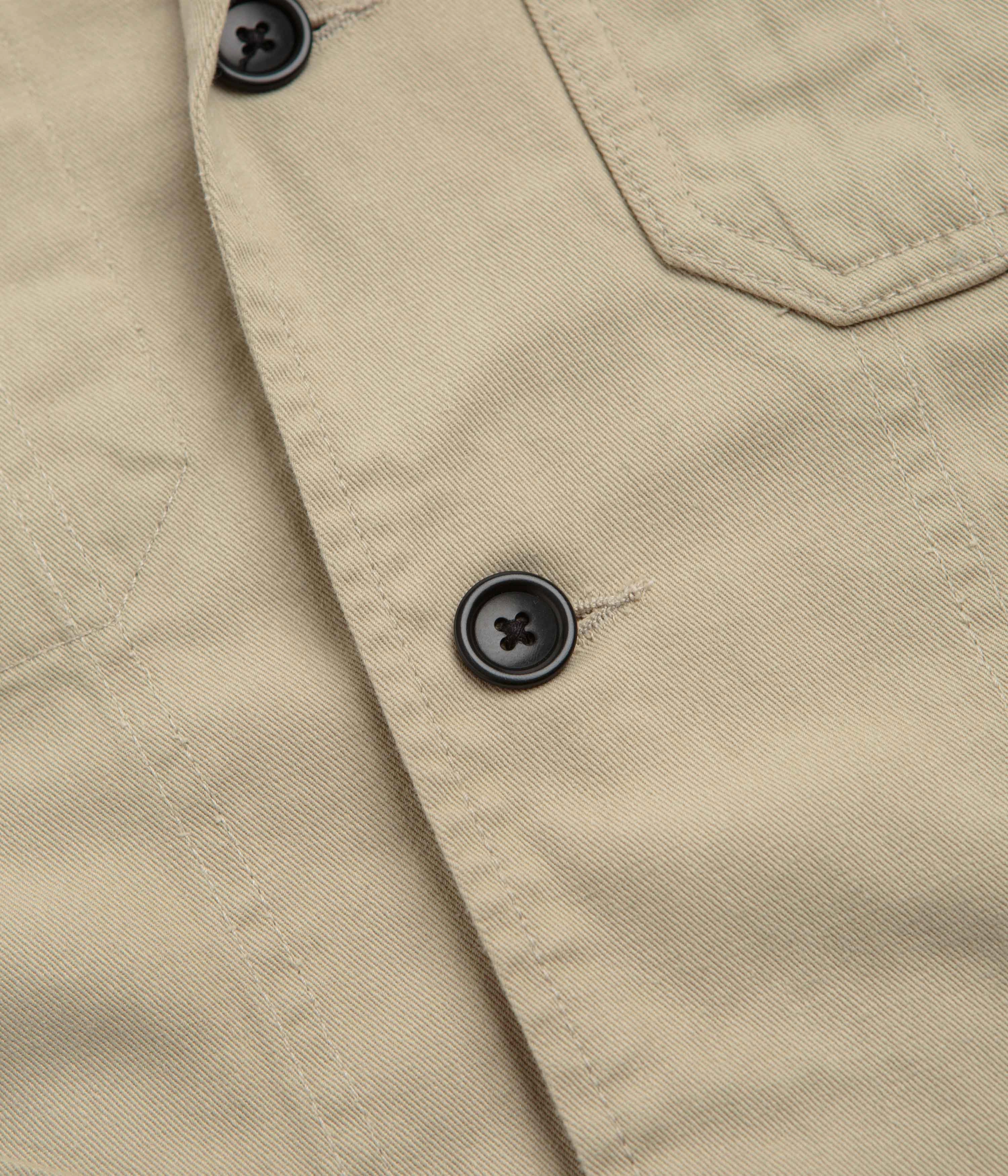 Service Works Drill Server Suit Jacket - Khaki Smooth Glide Fasteners