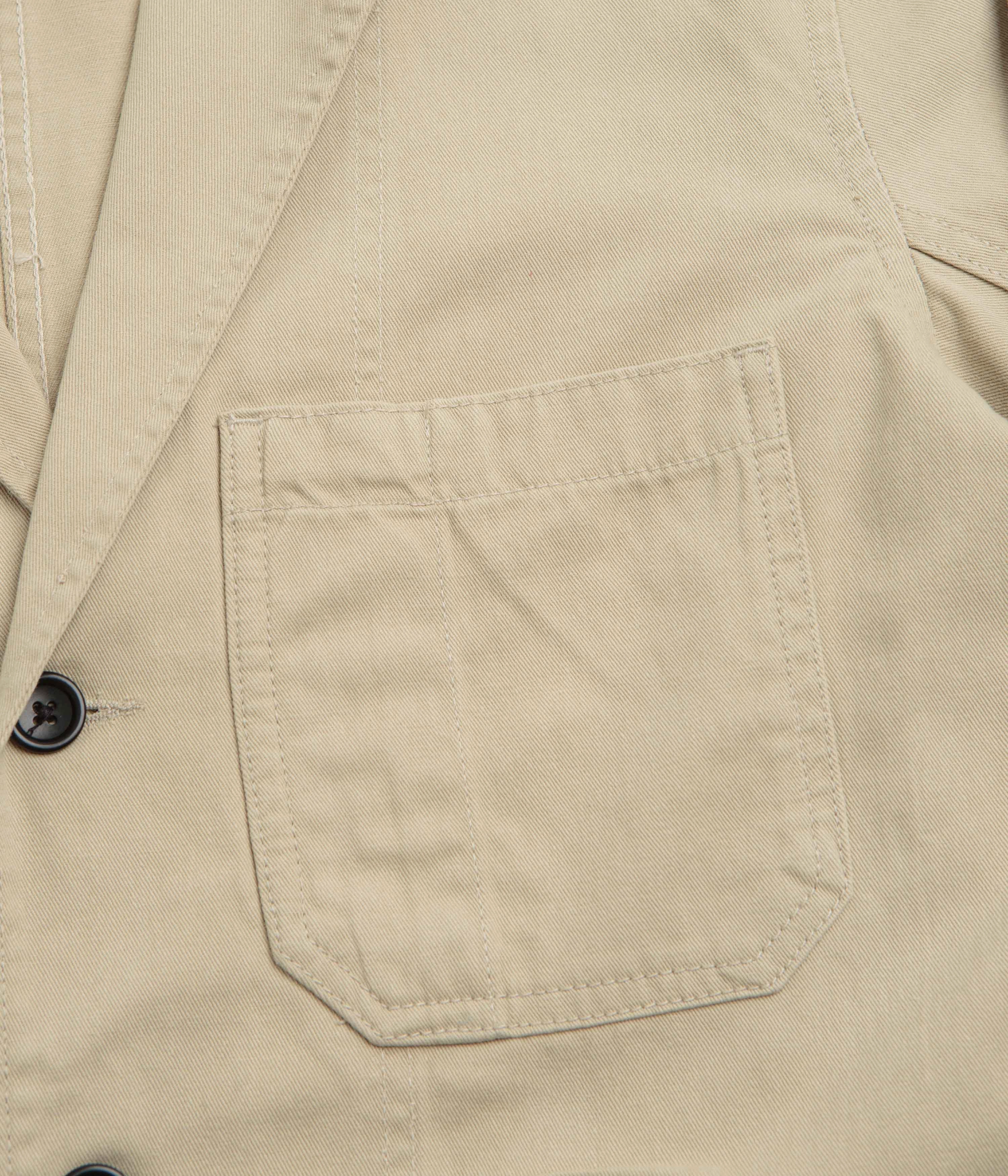 Double Buttons Weather Ready Service Works Drill Server Suit Jacket - Khaki