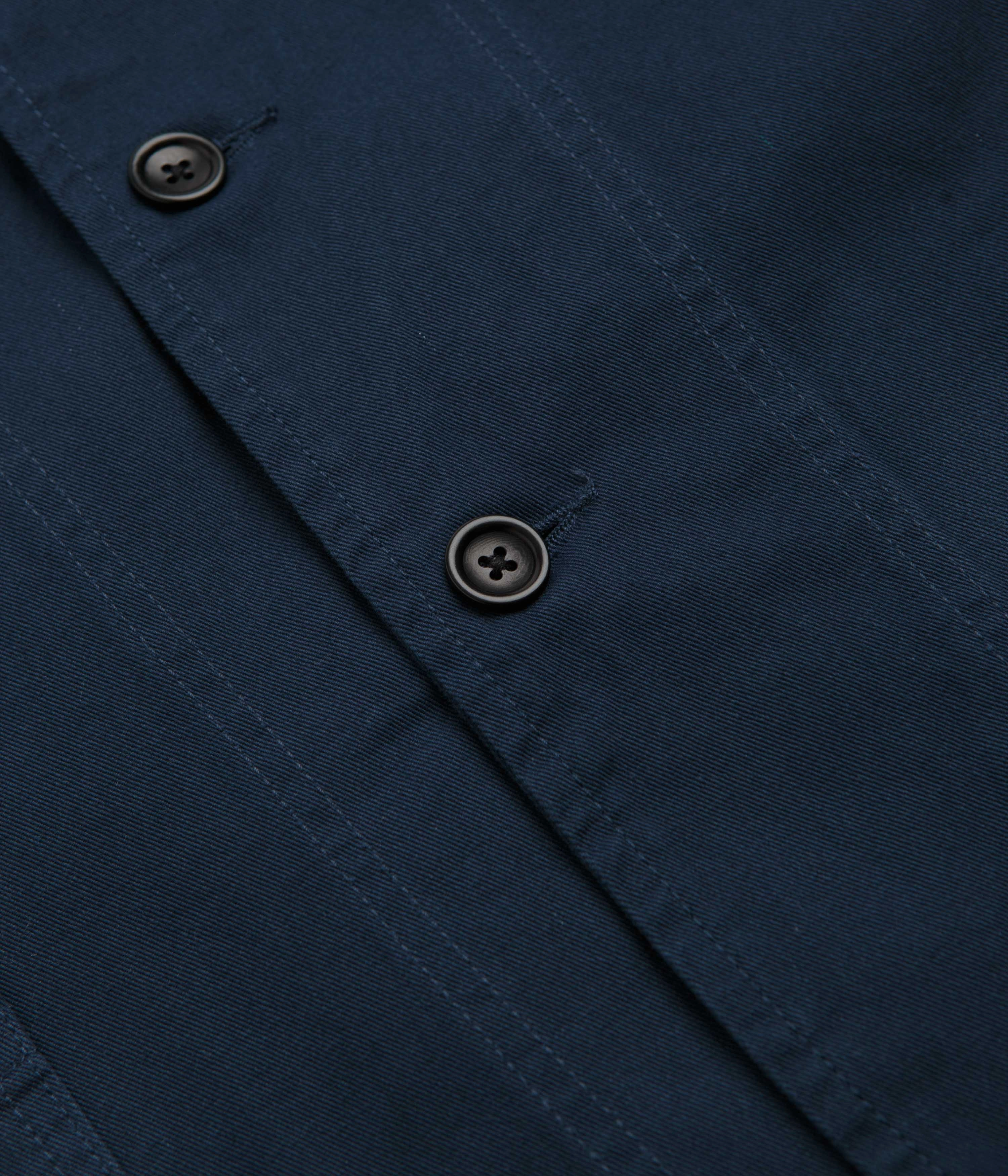 Non Restrictive Movement Cut Service Works Drill Server Suit Jacket - Navy