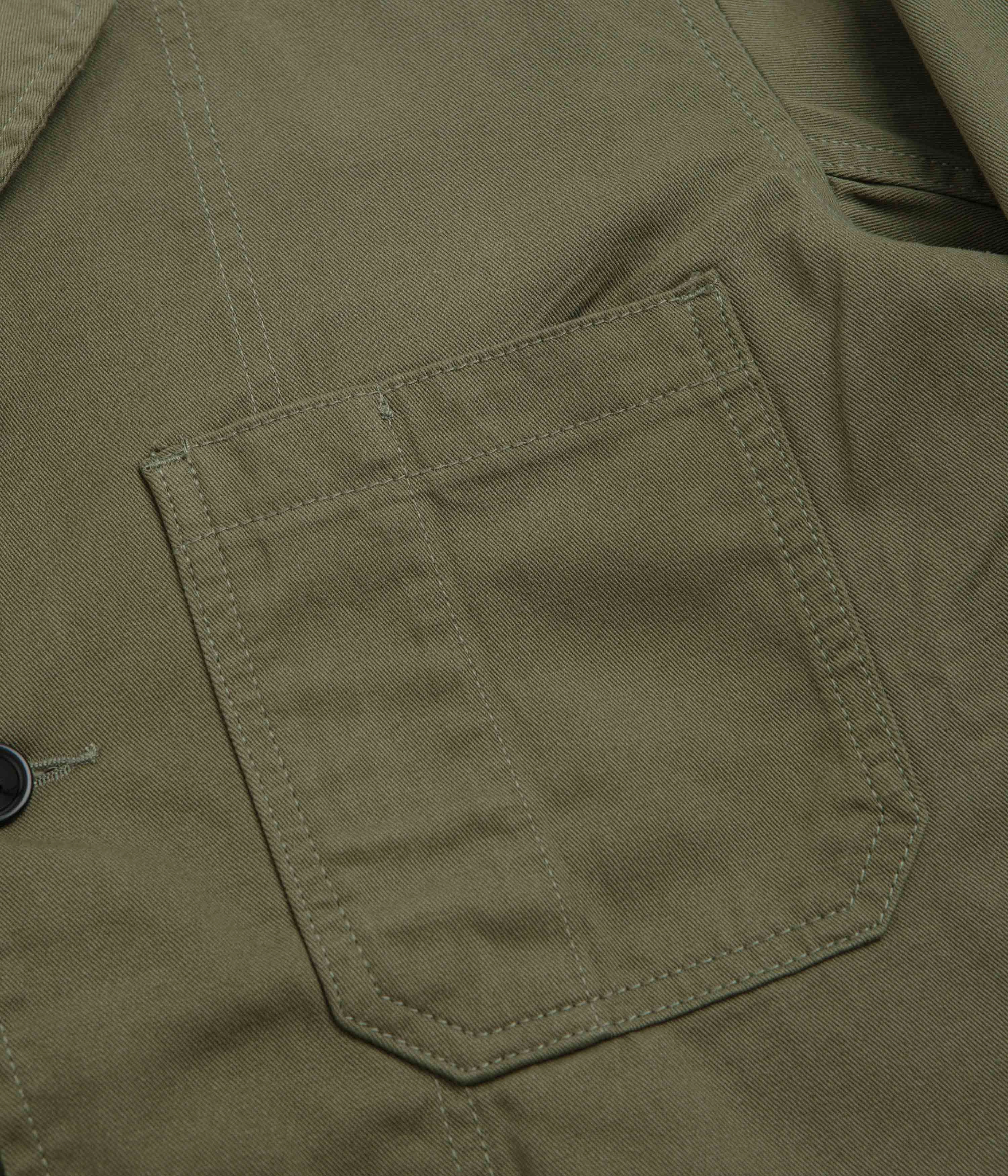 Flexible Shoulder Calm Day Fit Service Works Drill Server Suit Jacket - Olive
