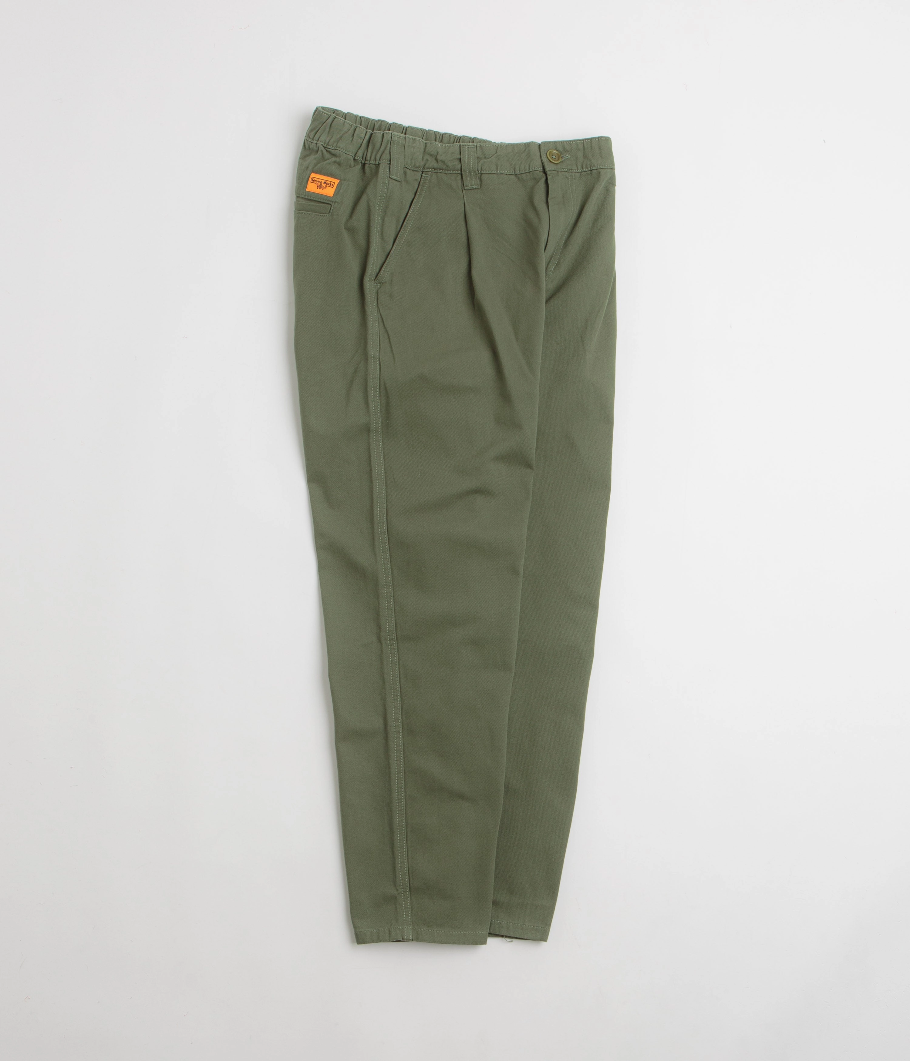 Service Works Drill Waiter Pants - Olive Premium Quality Structured fabric
