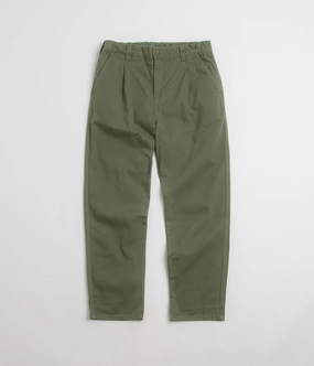 Recyclable Fabric Blend Sporty Touch Service Works Drill Waiter Pants - Olive