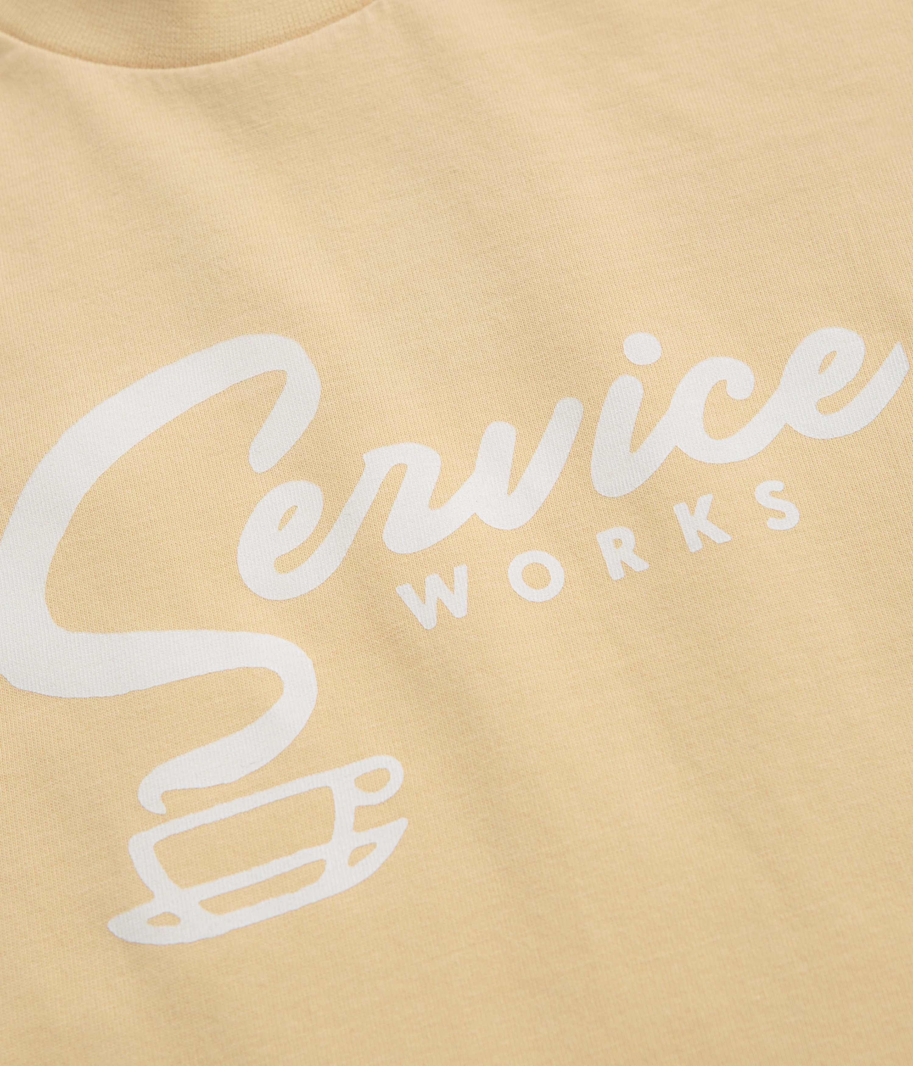 Simple Comfort Relaxed and Easy Service Works Espresso T-Shirt - Khaki