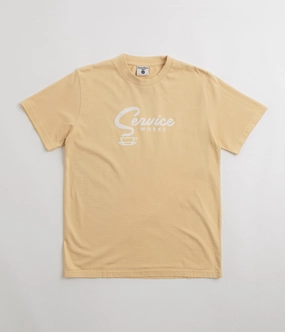 sporty and comfortable DropShoulderDesign Service Works Espresso T-Shirt - Khaki