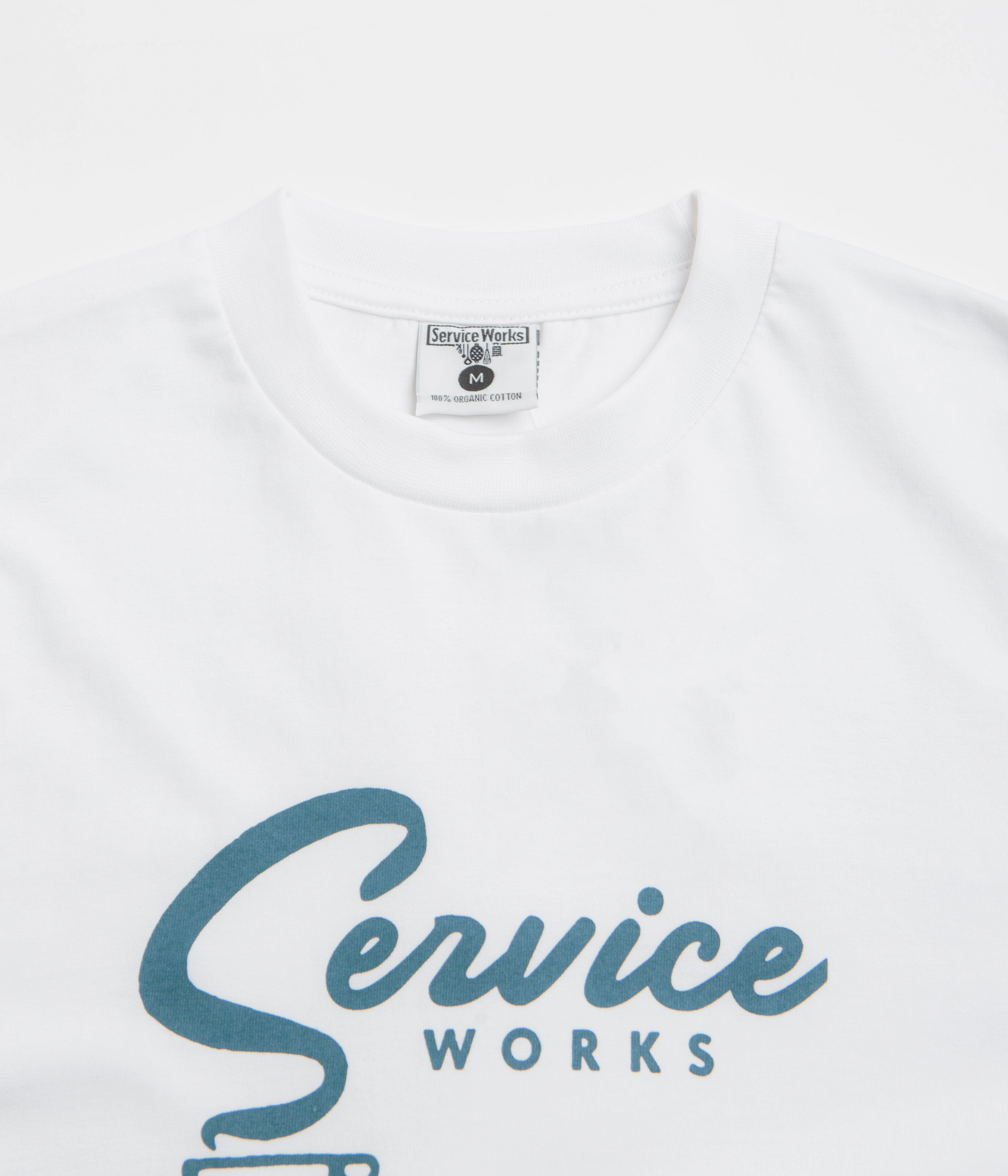 Reinforced Shoulder Seams Service Works Espresso T-Shirt - White