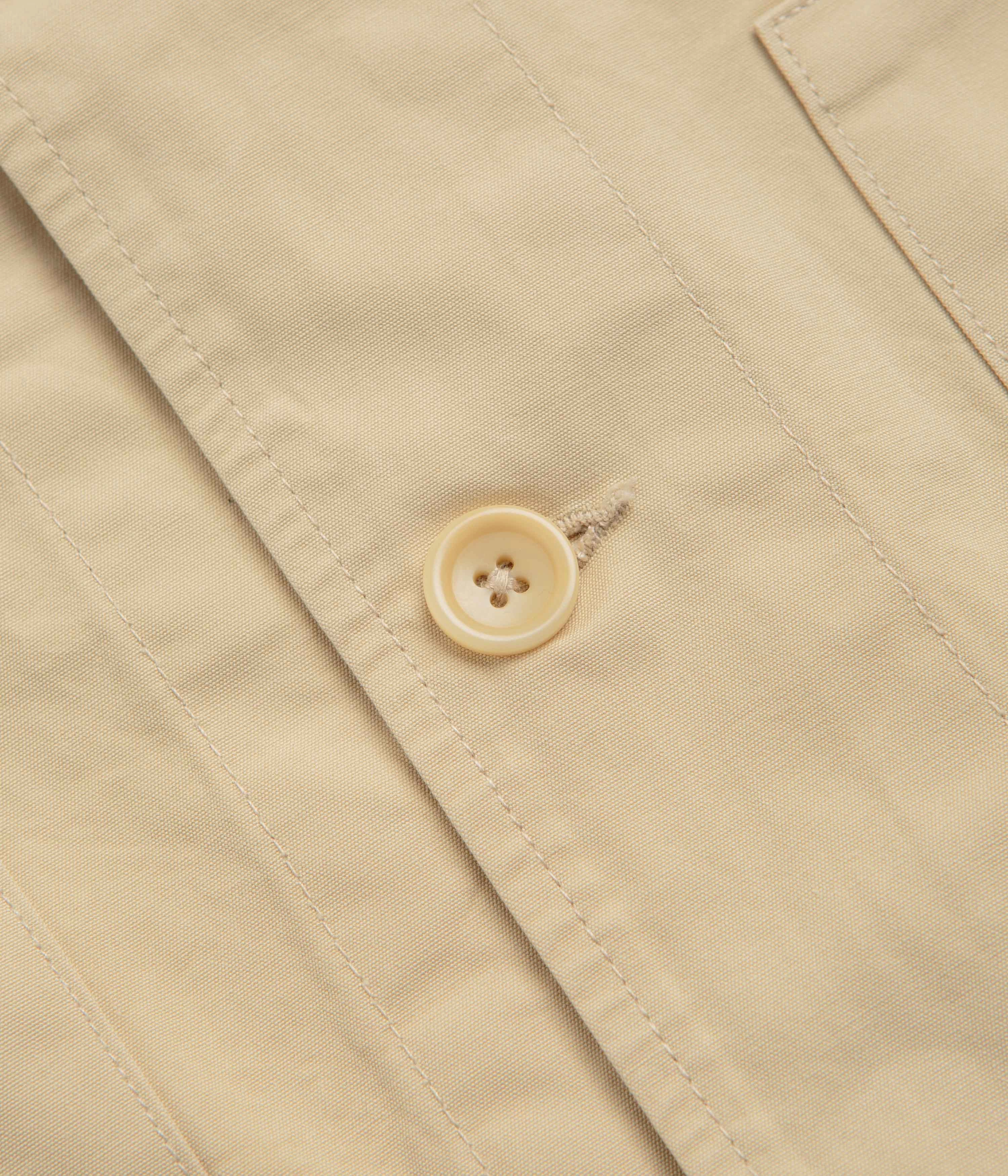 Seamless Stitching Collapsible Packable Style Service Works Fine Twill Waiters Jacket - Pale Khaki