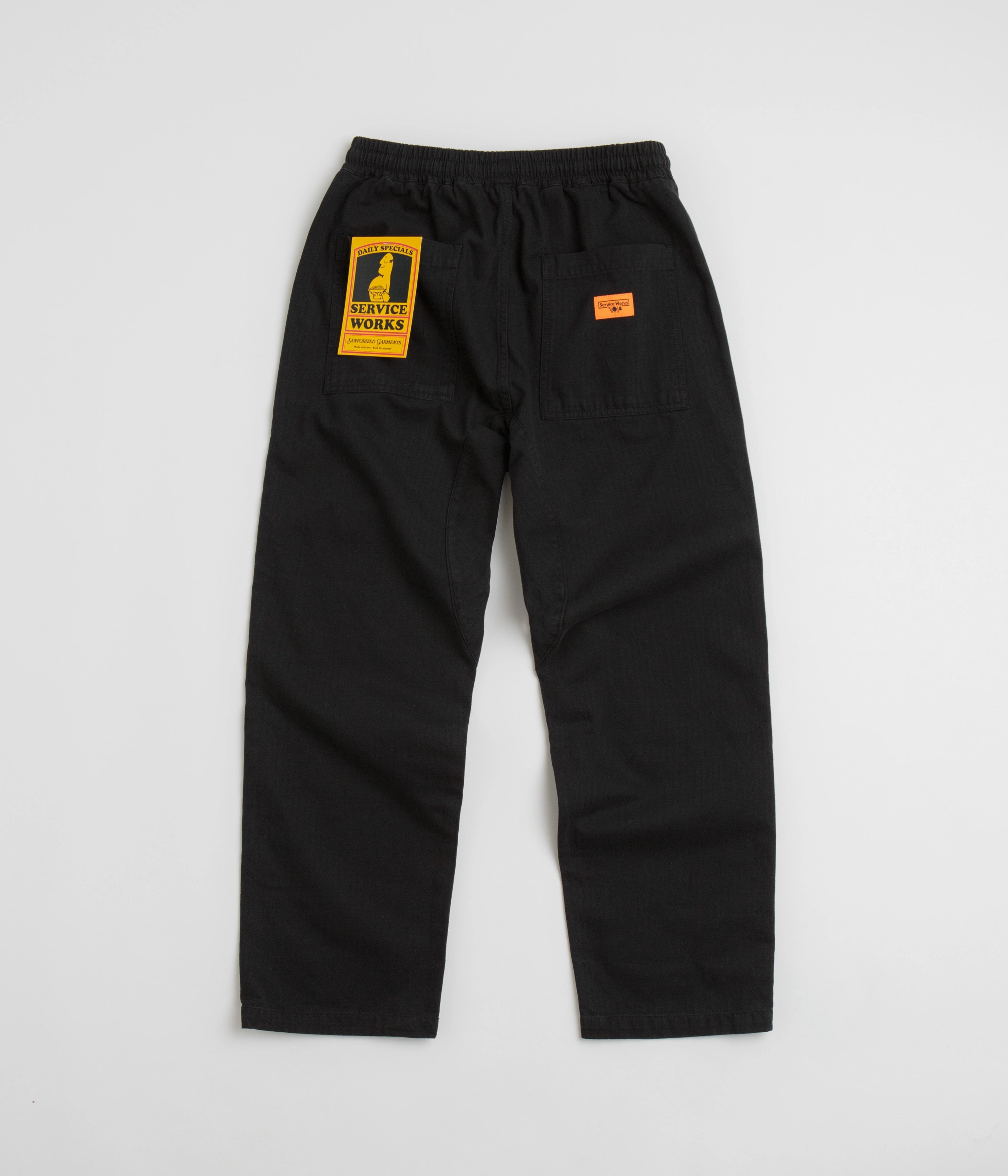 Customizable length Service Works Herringbone Chef Pants - Black