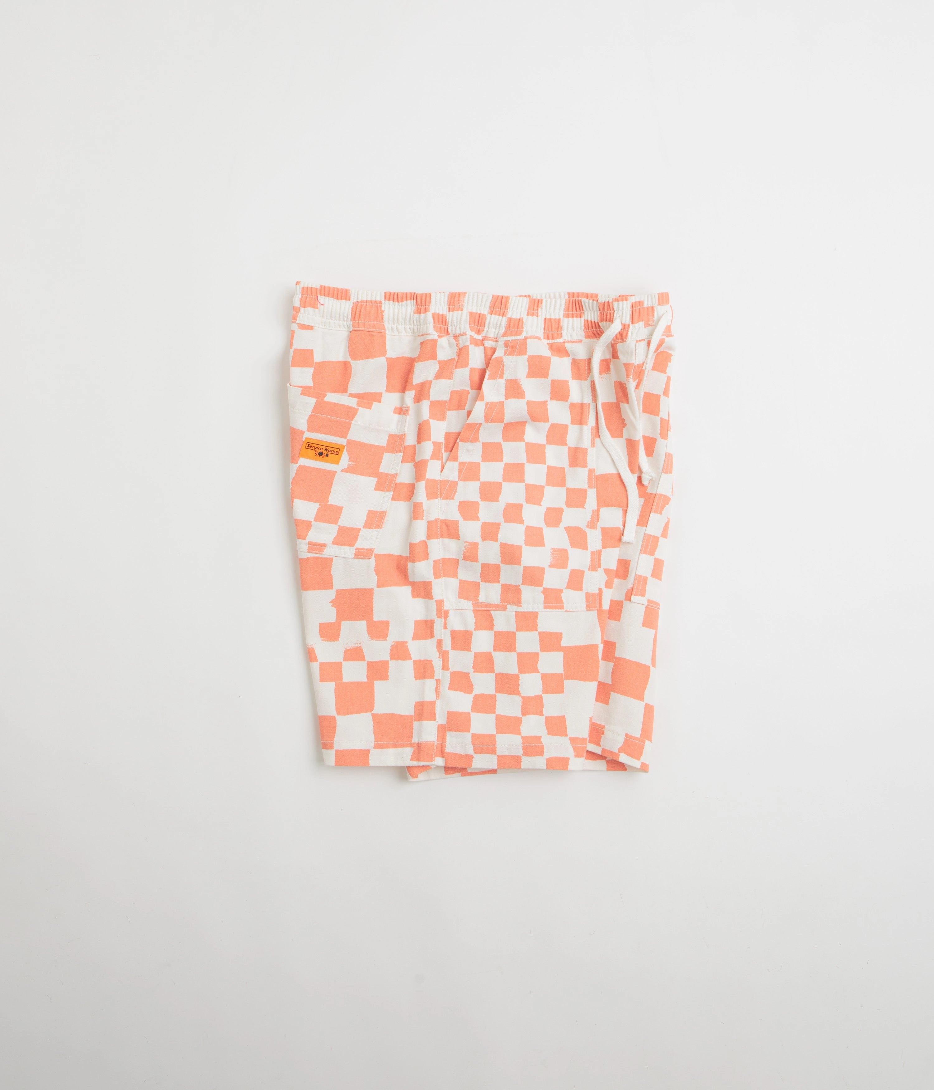 Service Works Printed Chef Shorts - Salmon Checker Easy Layer Fit