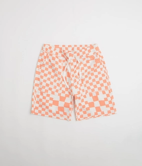 men's option Service Works Printed Chef Shorts - Salmon Checker