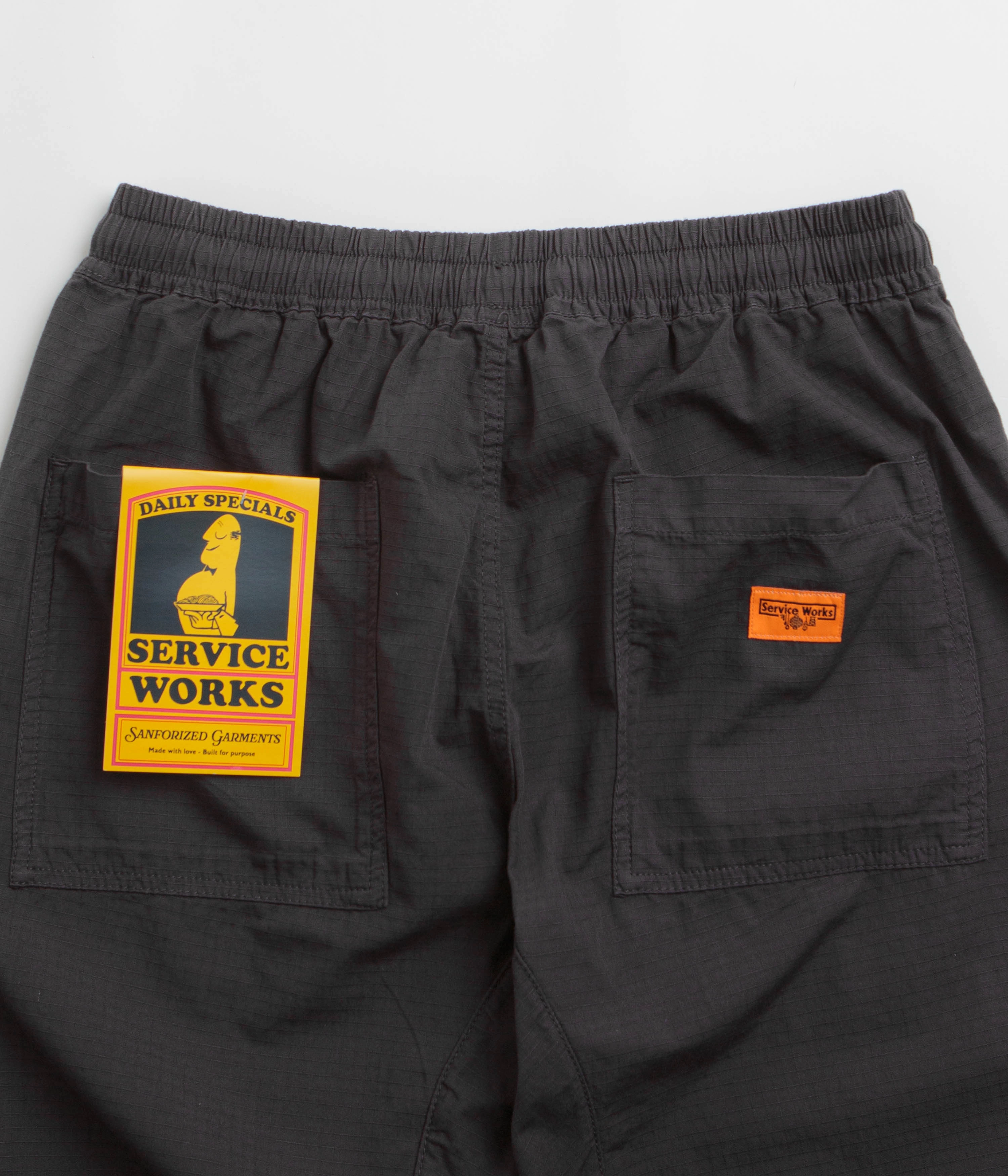 relaxed shape Service Works Ripstop Chef Pants - Washed Black