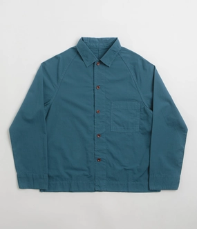 Collapsible Packable Style Hidden Storage Compartments Service Works Ripstop FOH Jacket - Ocean